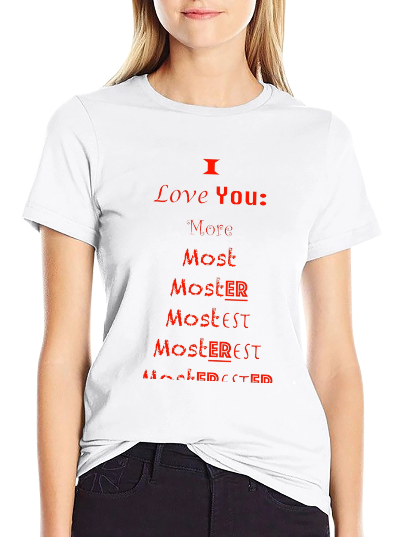 Black I Love You More Most Moster T-Shirt view 9