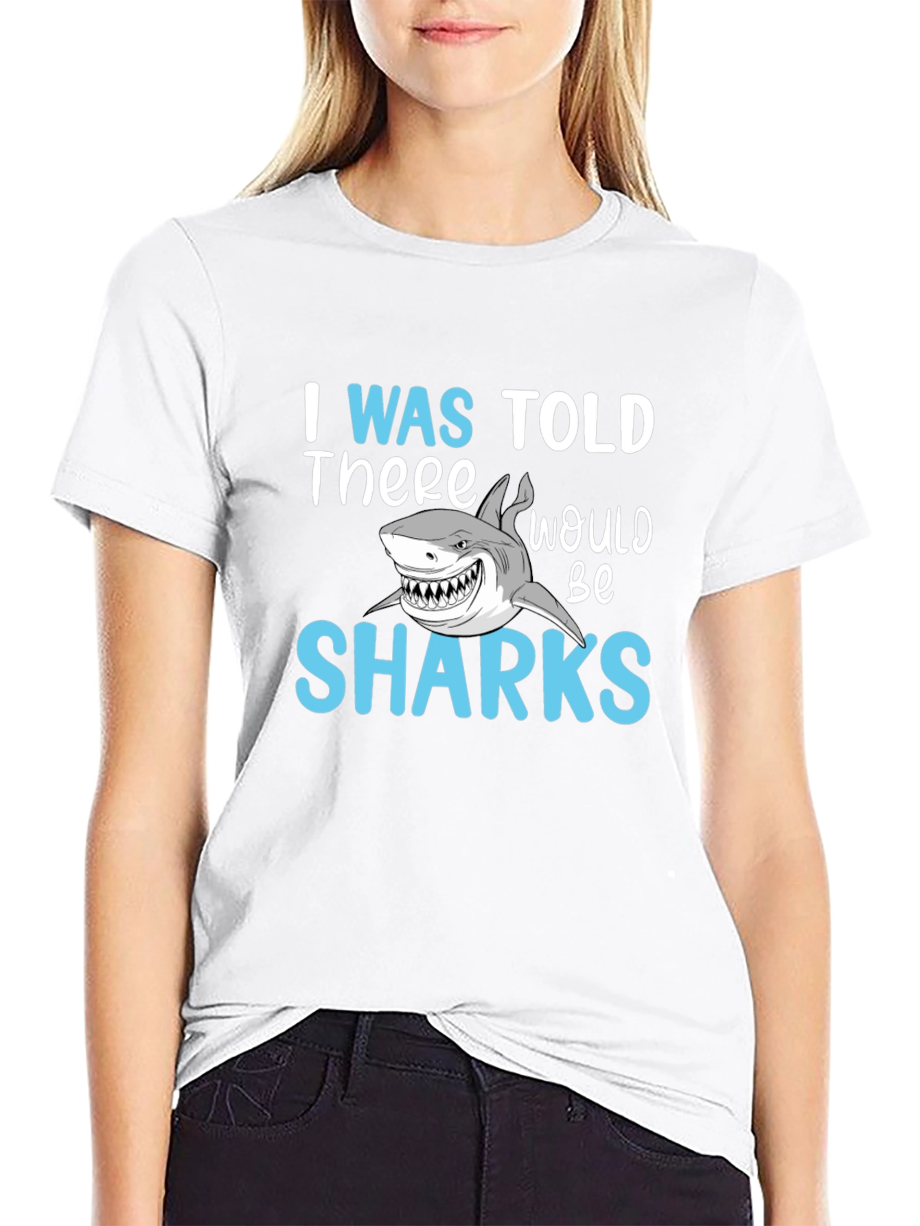 Black Shark Graphic T-Shirt - I Was Told There Would Be Sharks Tee view 9