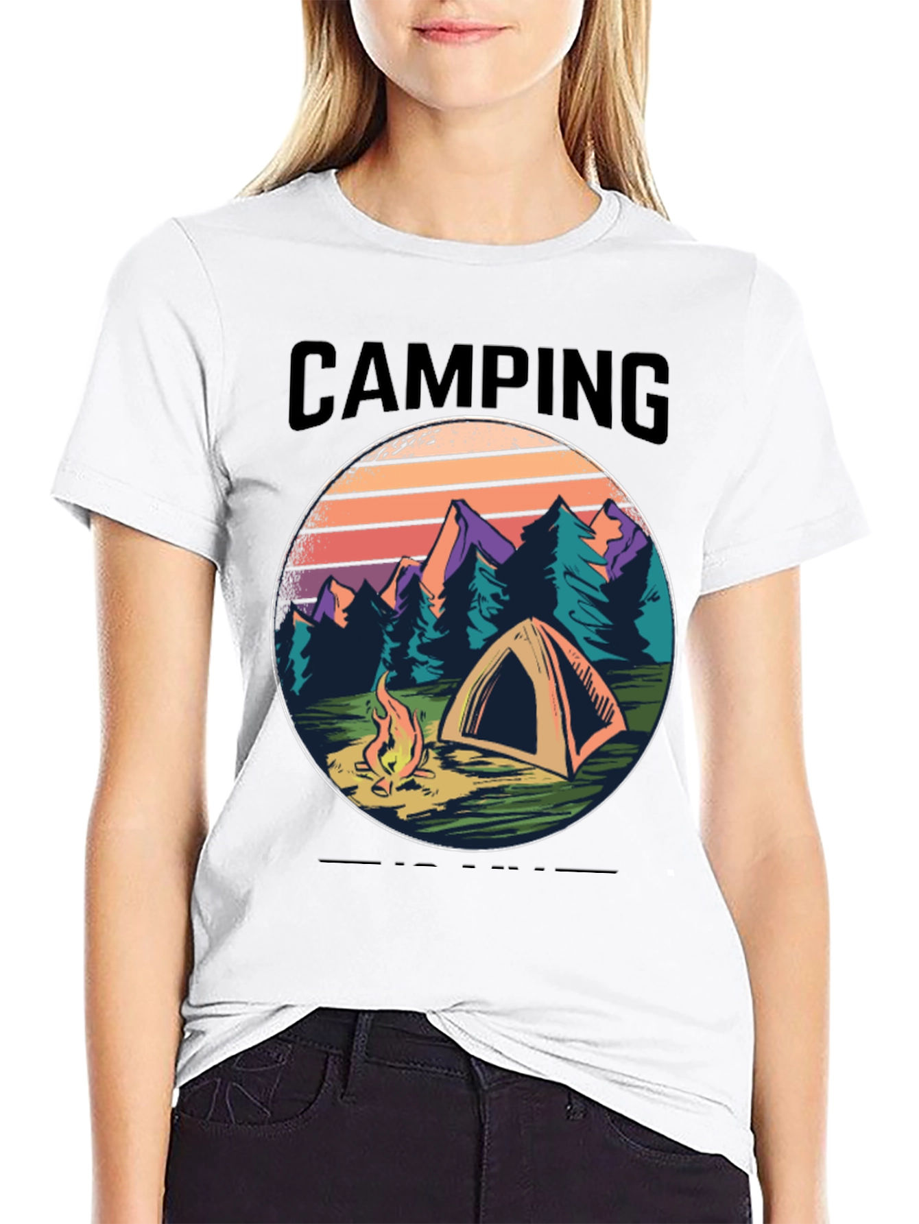 Black Camping Graphic Tee - Nature Adventure Shirt view 9