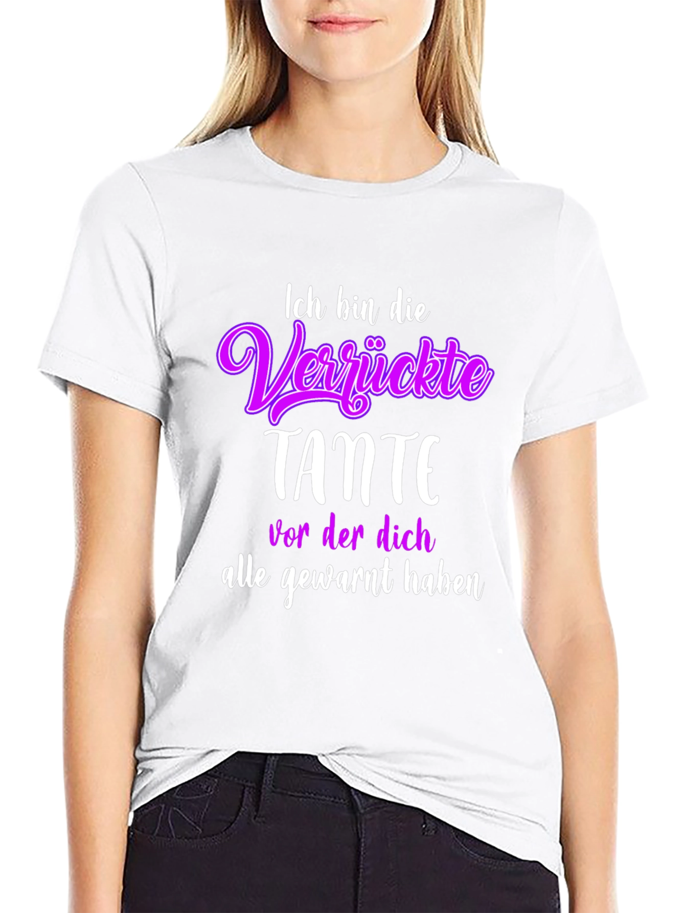 Black Funny Aunt T-Shirt - "Ich bin die Verrückte Tante" view 9