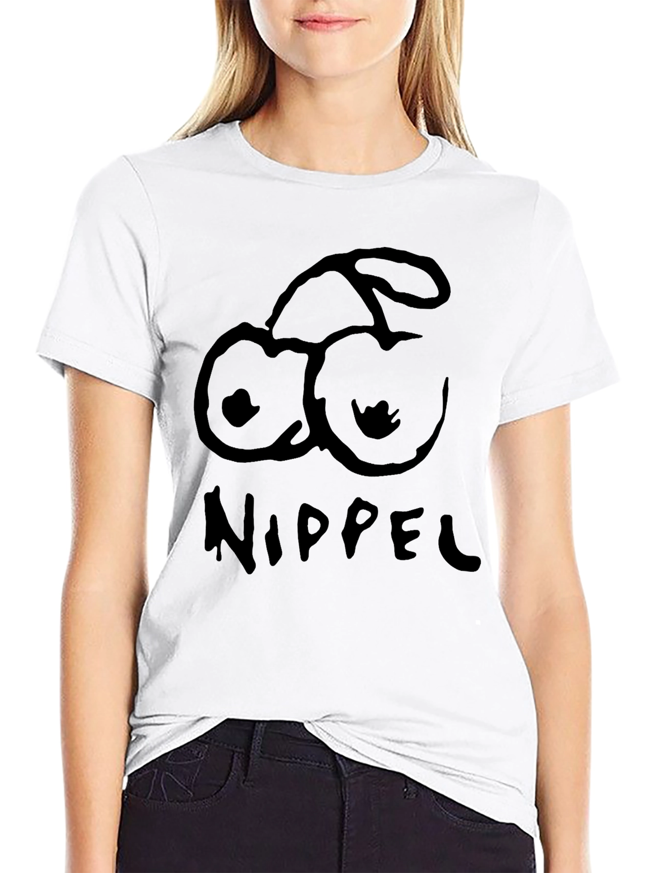 Black Nippel Cherry T-Shirt - Funny Graphic Tee view 9