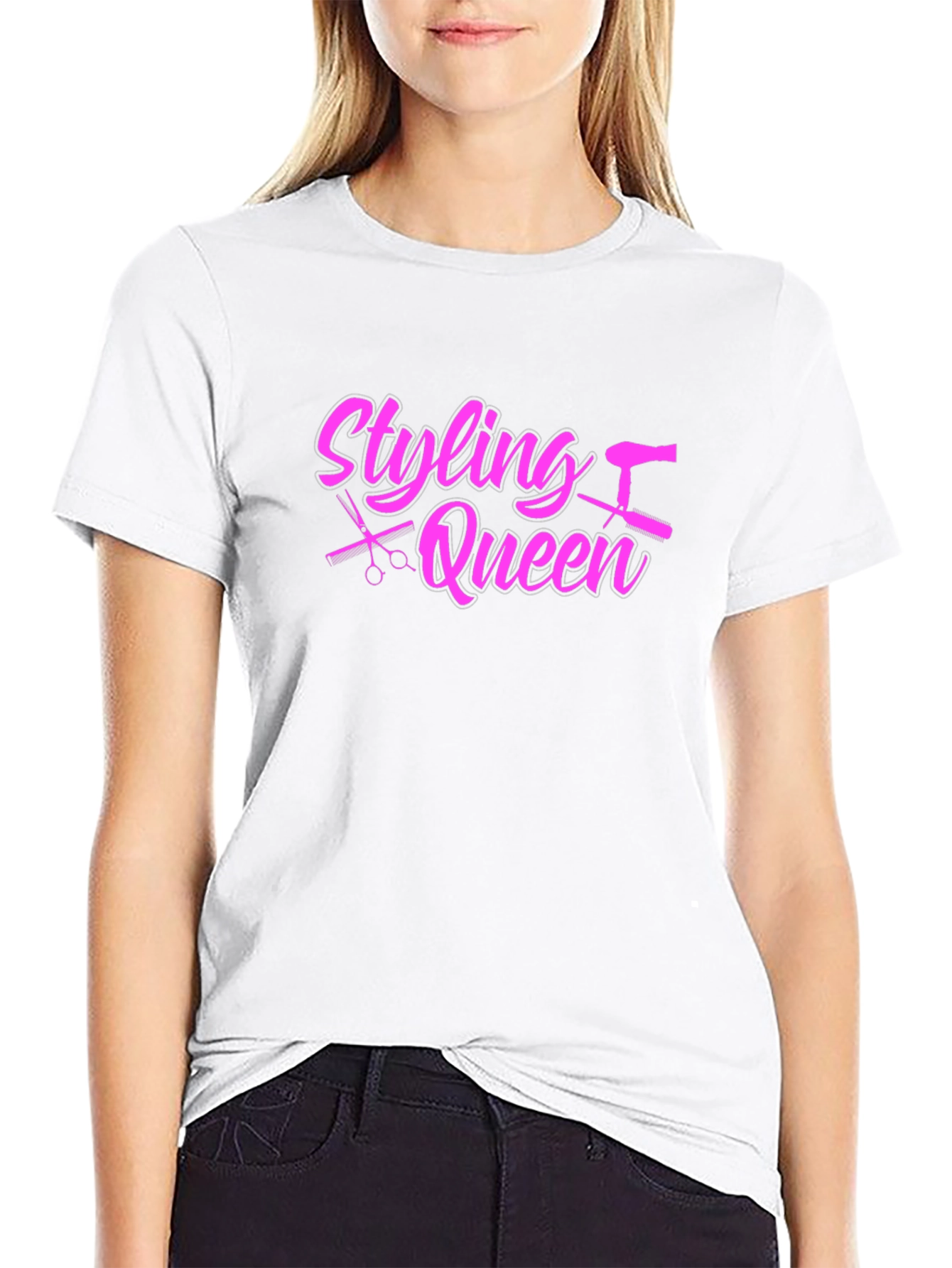 Black Styling Queen Graphic Tee - Hairdresser T-Shirt view 9
