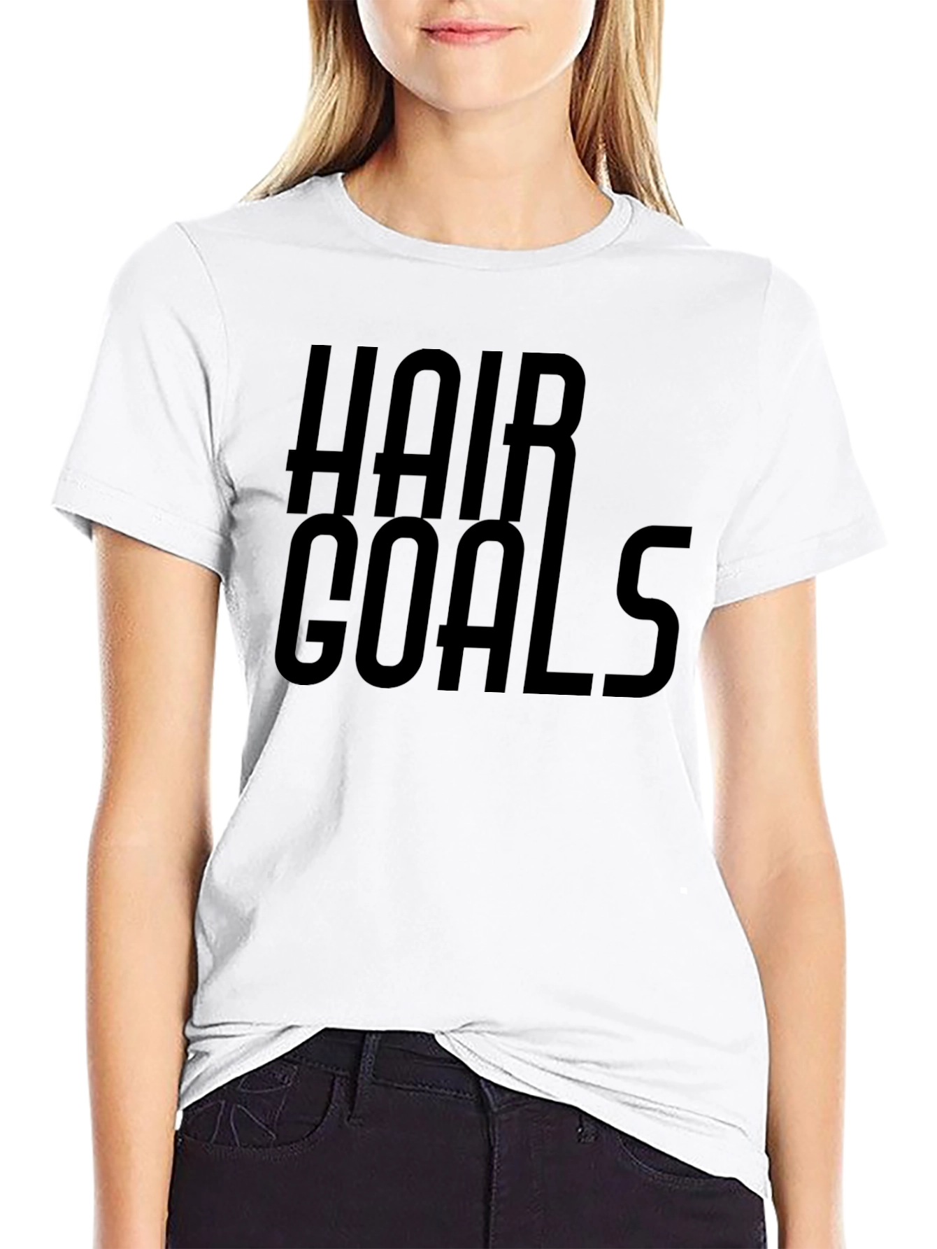 Black Hair Goals Graphic Tee - Stylish Black T-Shirt view 9