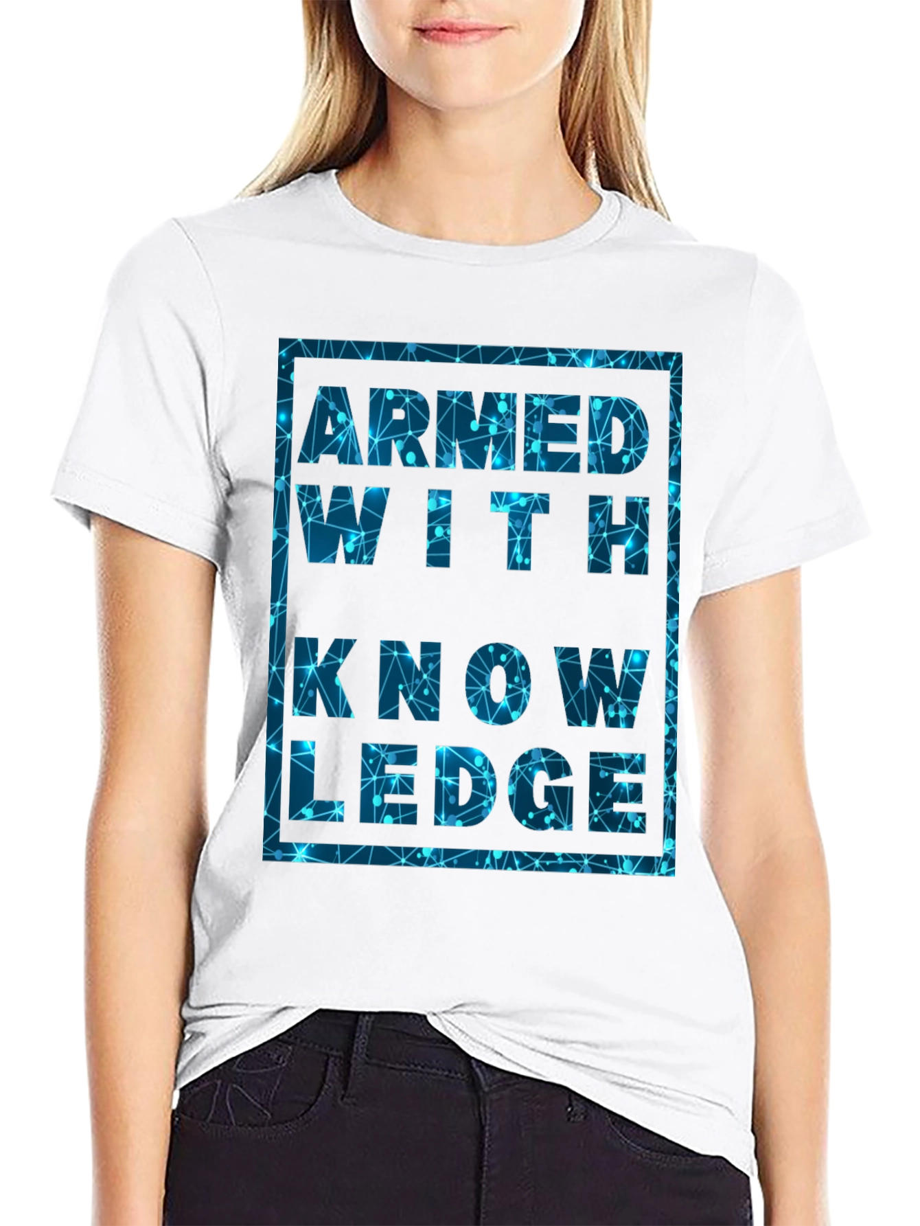 Black Armed With Knowledge Graphic T-Shirt view 9