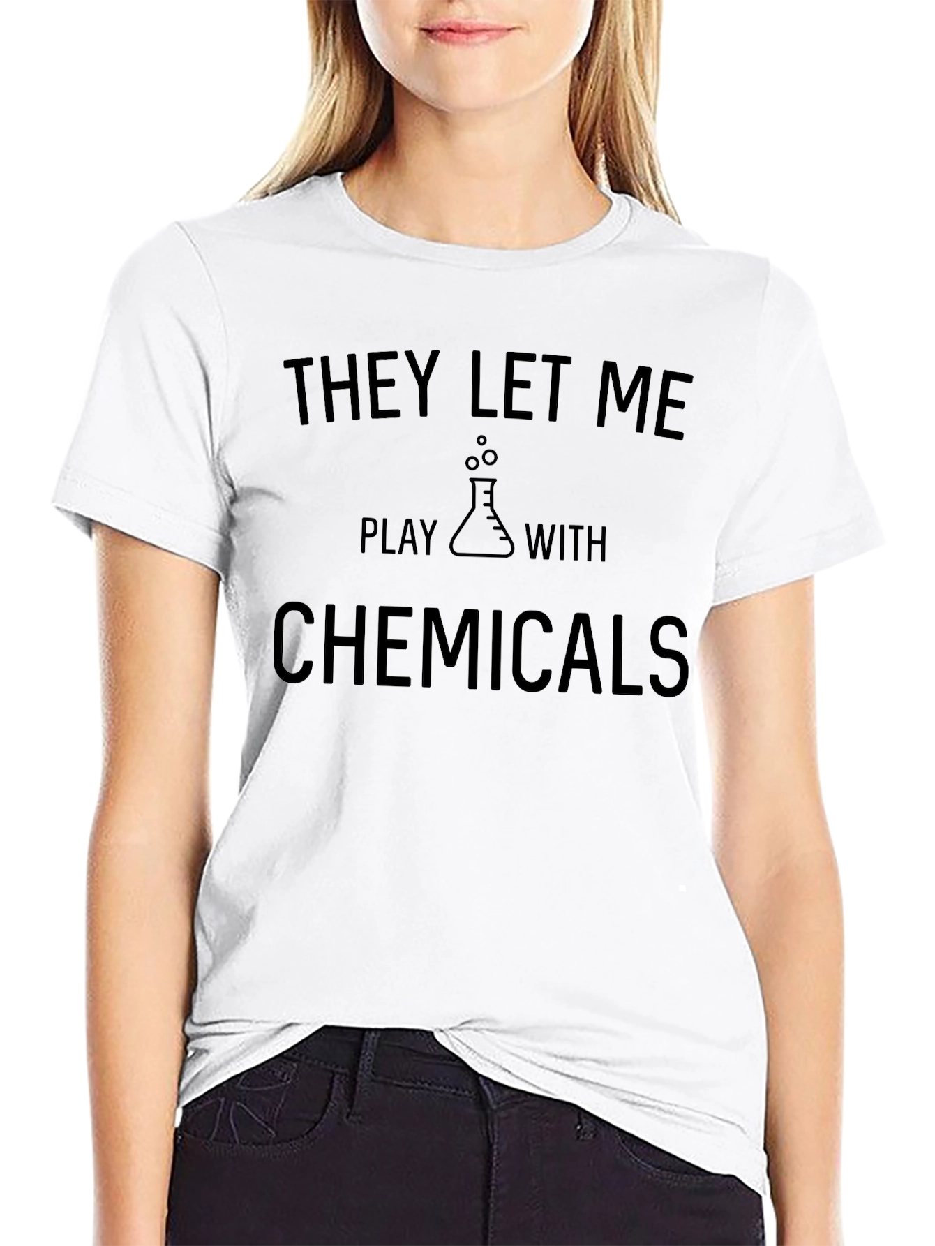 Black They Let Me Play with Chemicals T-Shirt view 9