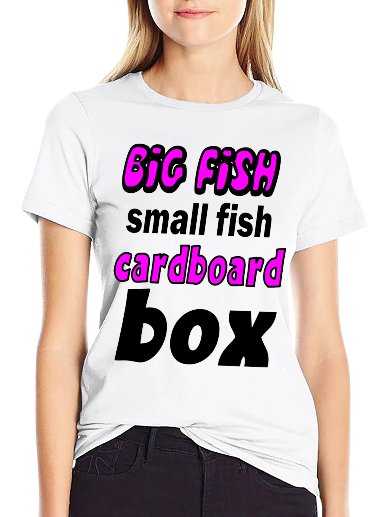 Black Big Fish Small Fish Graphic T-Shirt view 9