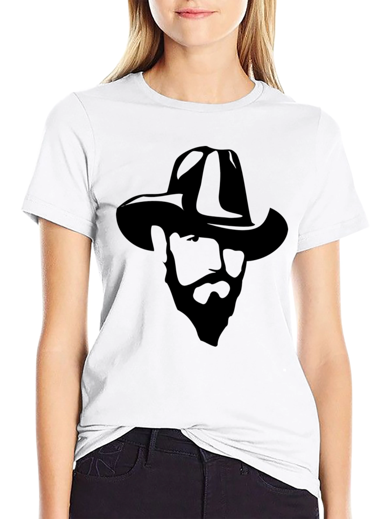 Black Black Cowboy Silhouette Tee - Western Style Shirt view 9