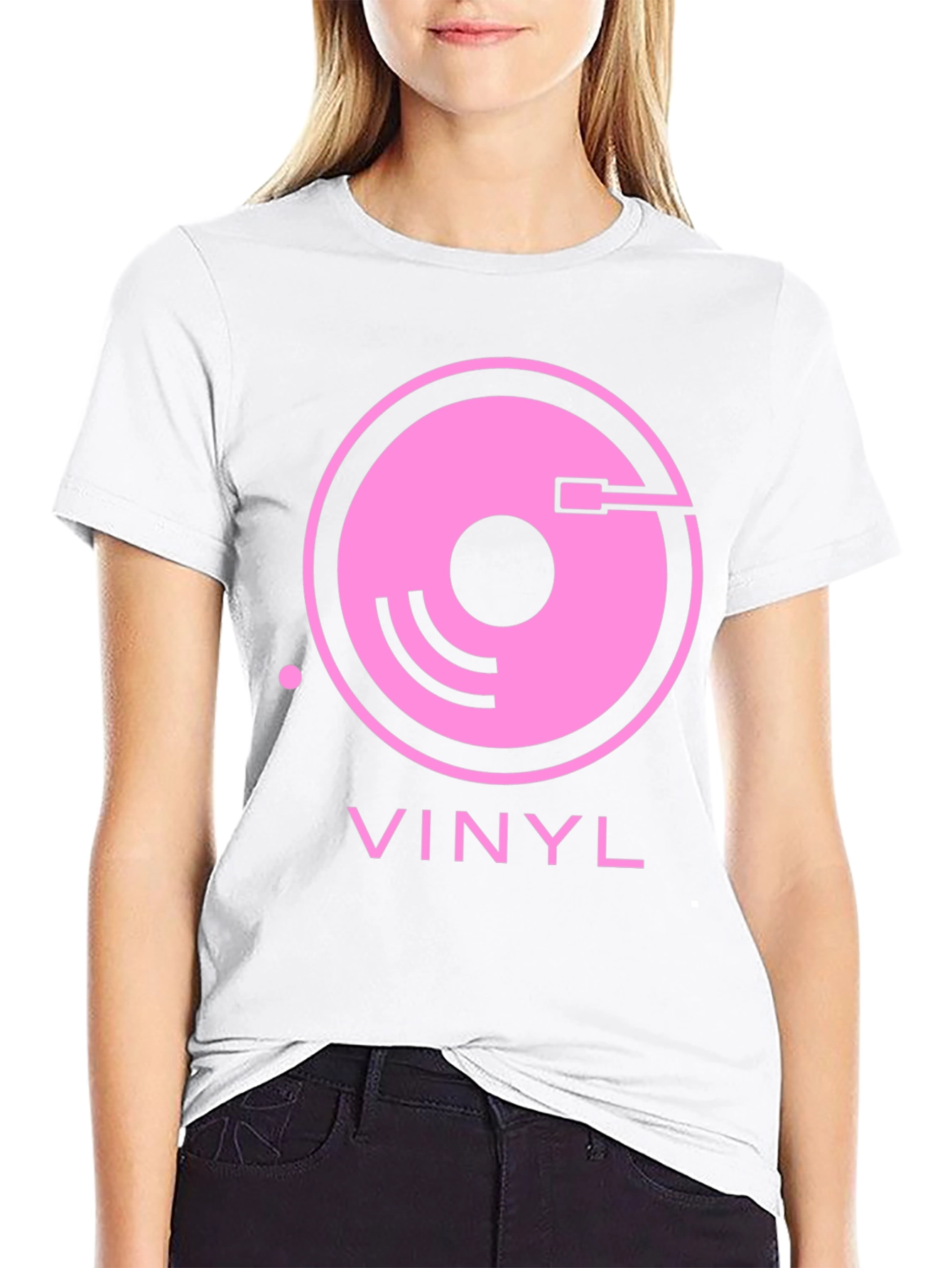 Black Vinyl Record Graphic Tee - Retro Music Lover Shirt view 9