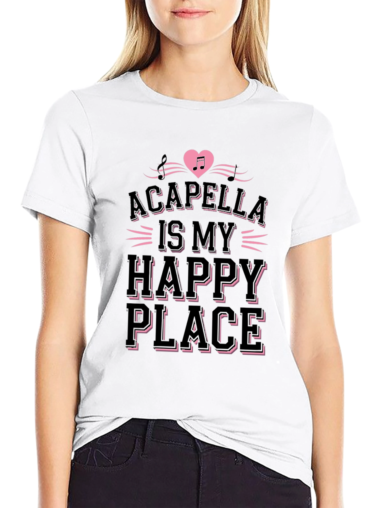 Black Acapella Is My Happy Place Black T-Shirt view 9