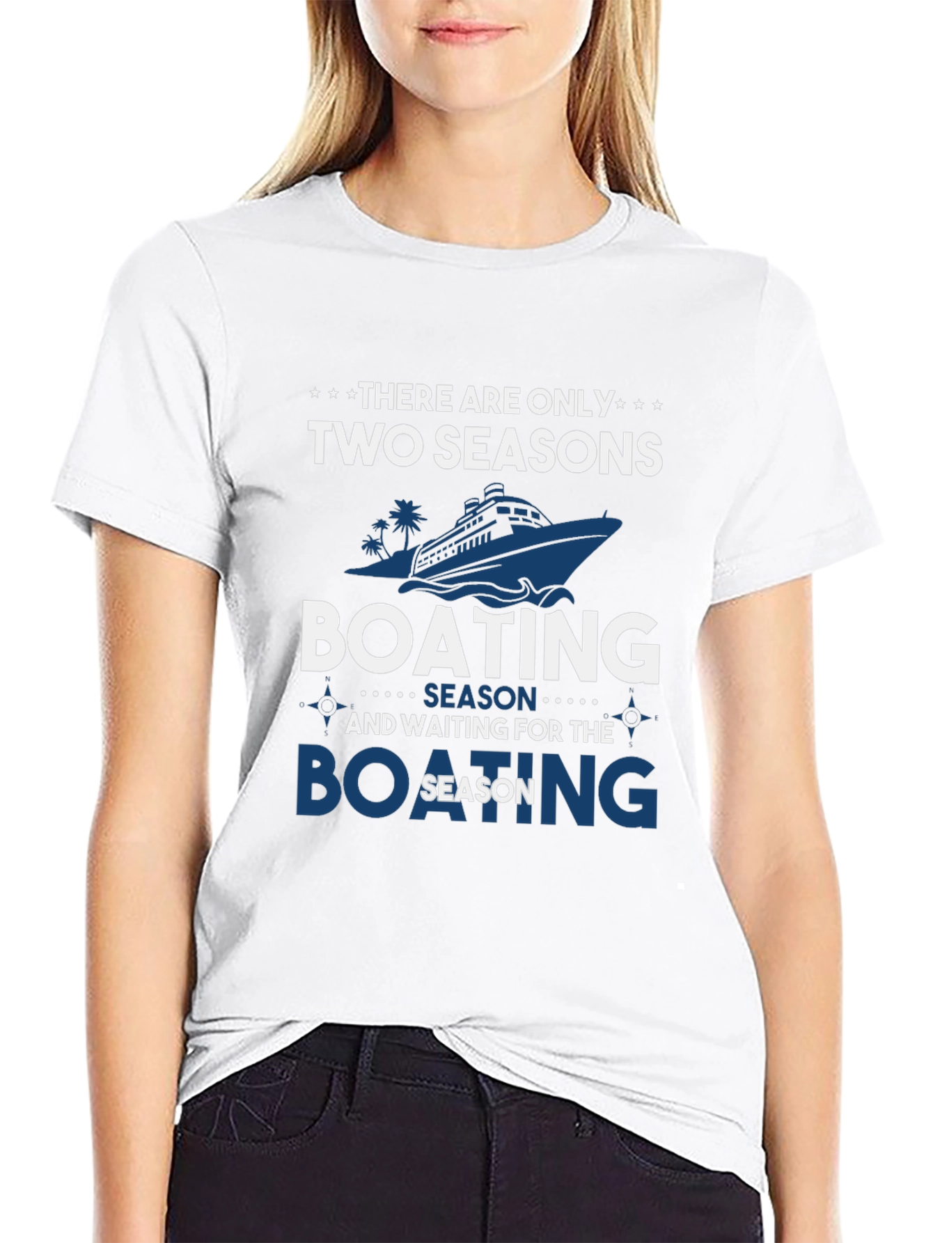 Black Boating Season T-Shirt | Two Seasons Graphic Tee view 9