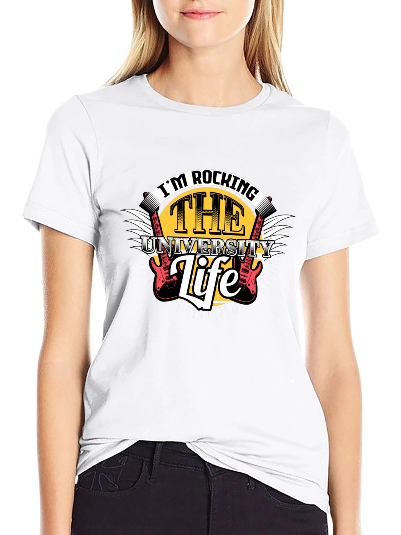 Black Rocking the University Life Graphic Tee view 9