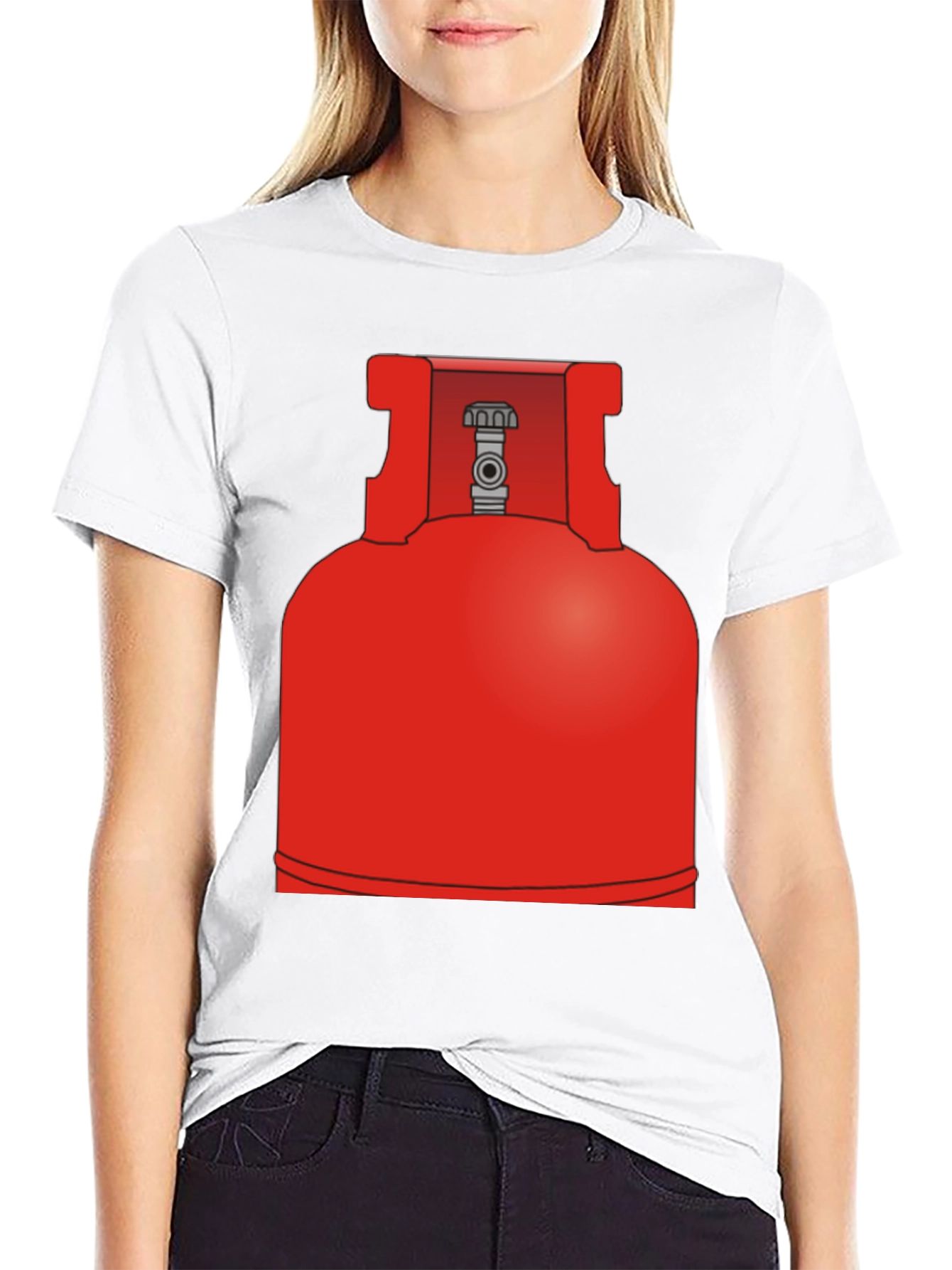 Black Red Propane Tank Graphic Tee - Bold & Unique Design view 9