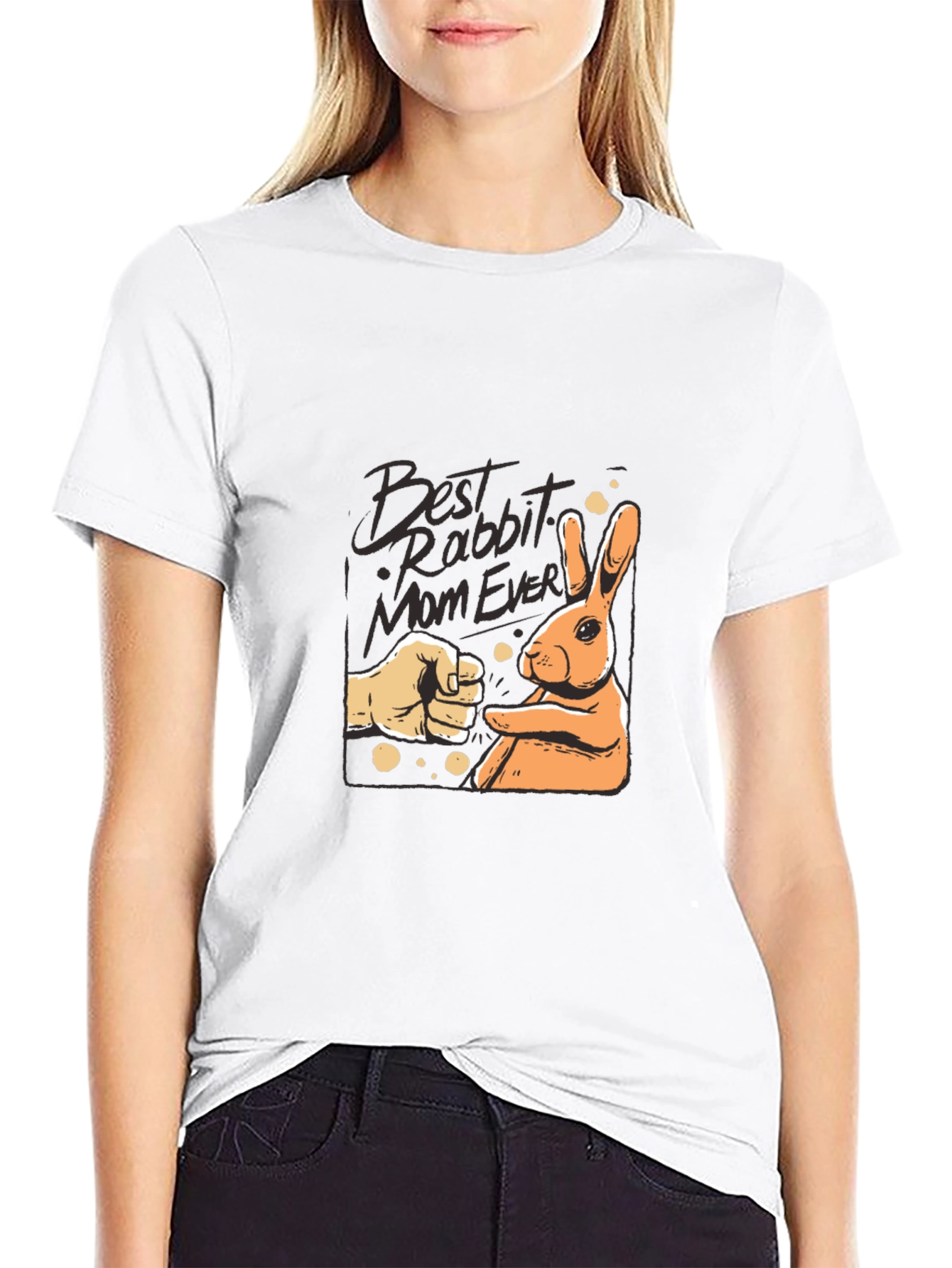 Black Best Rabbit Mom Ever T-Shirt view 9