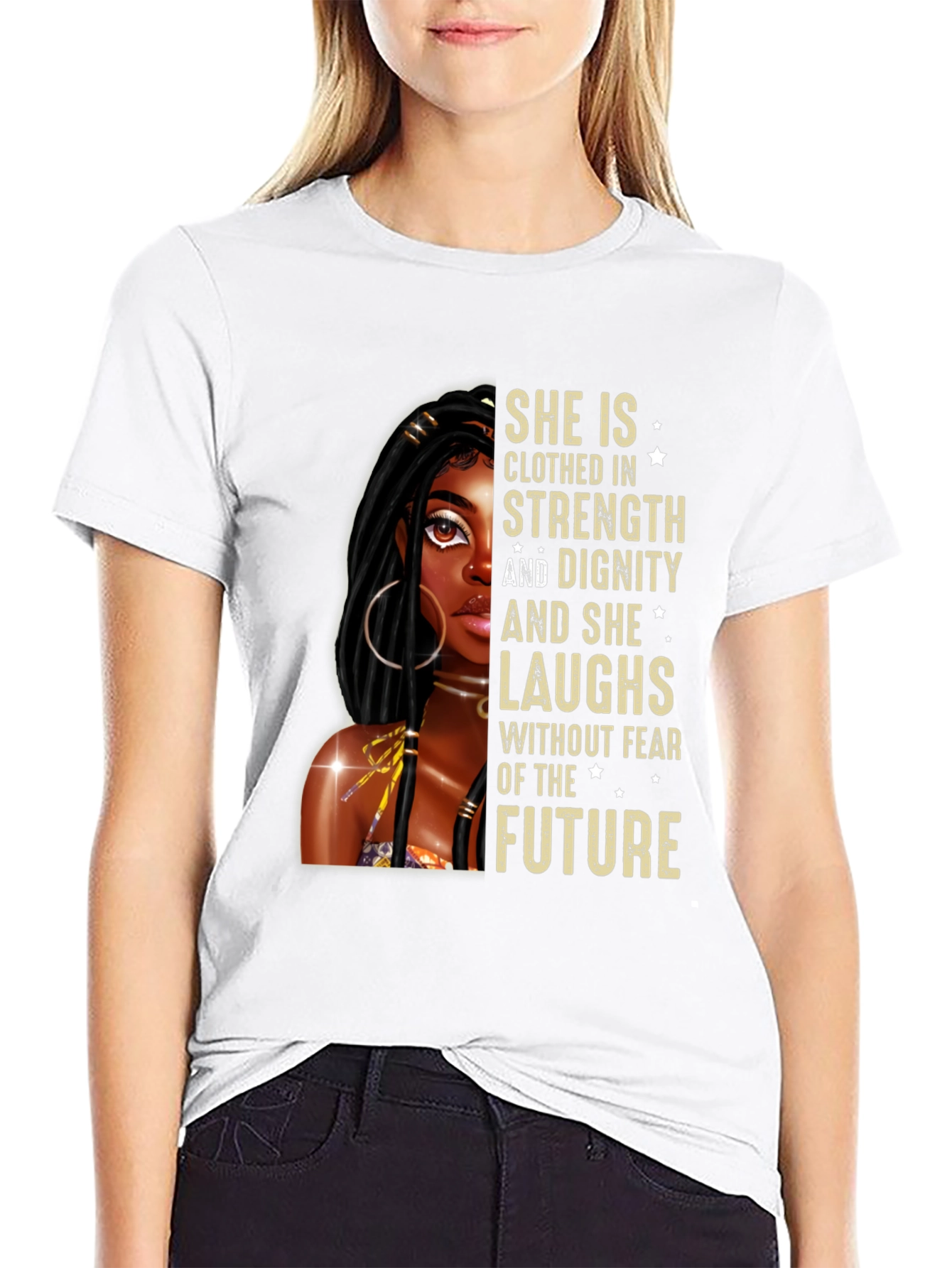 Black Strength & Dignity Graphic T-Shirt view 9