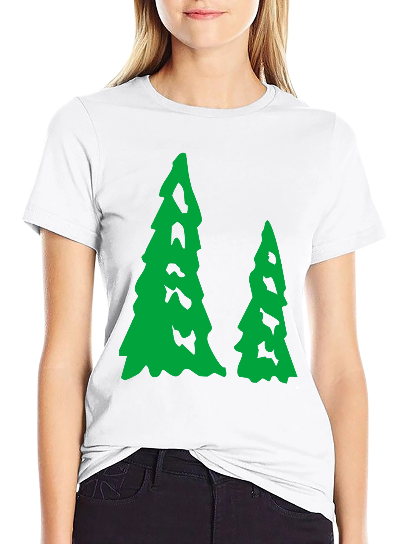 Black Evergreen Trees Black T-Shirt view 9