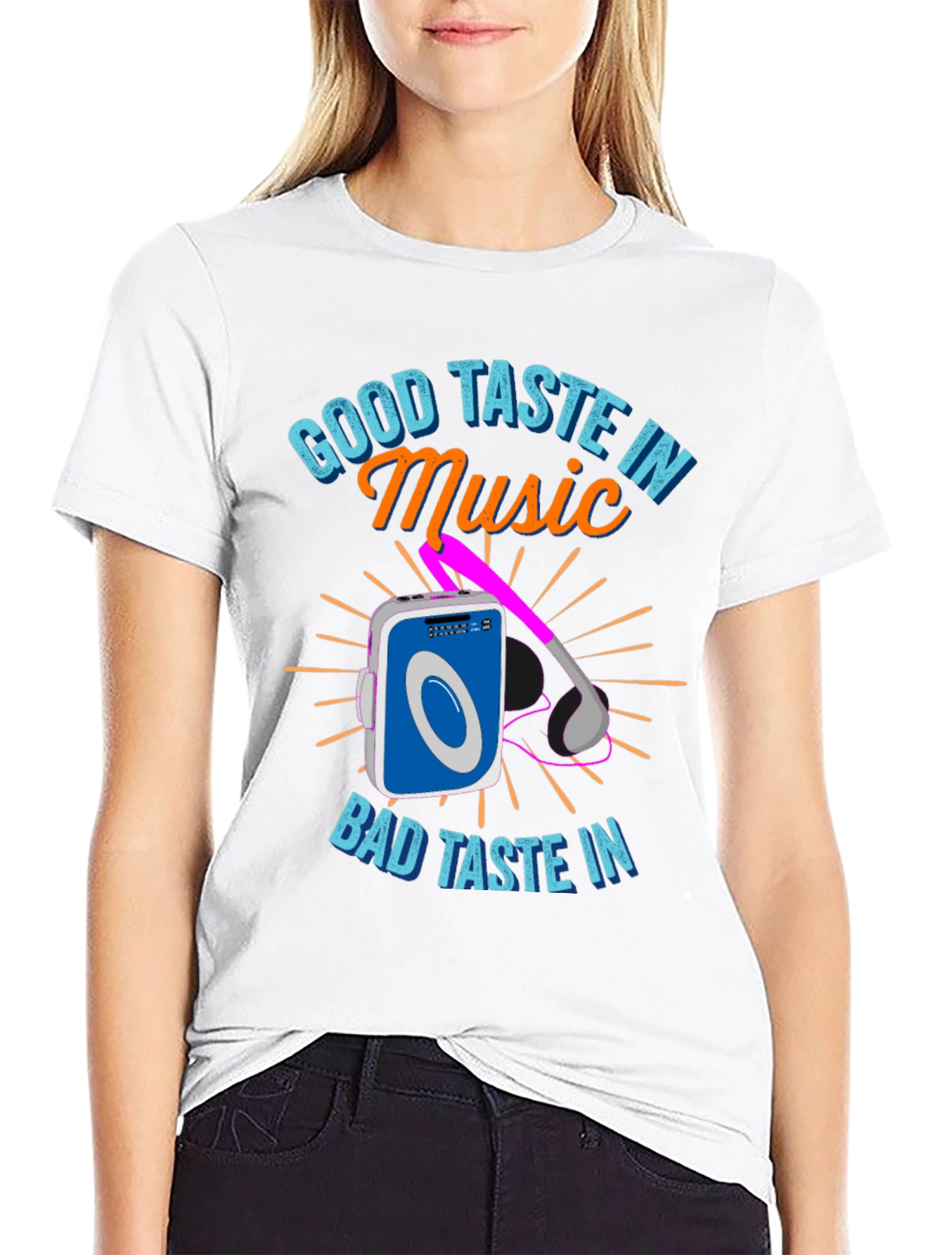 Black Good Taste in Music T-Shirt view 9