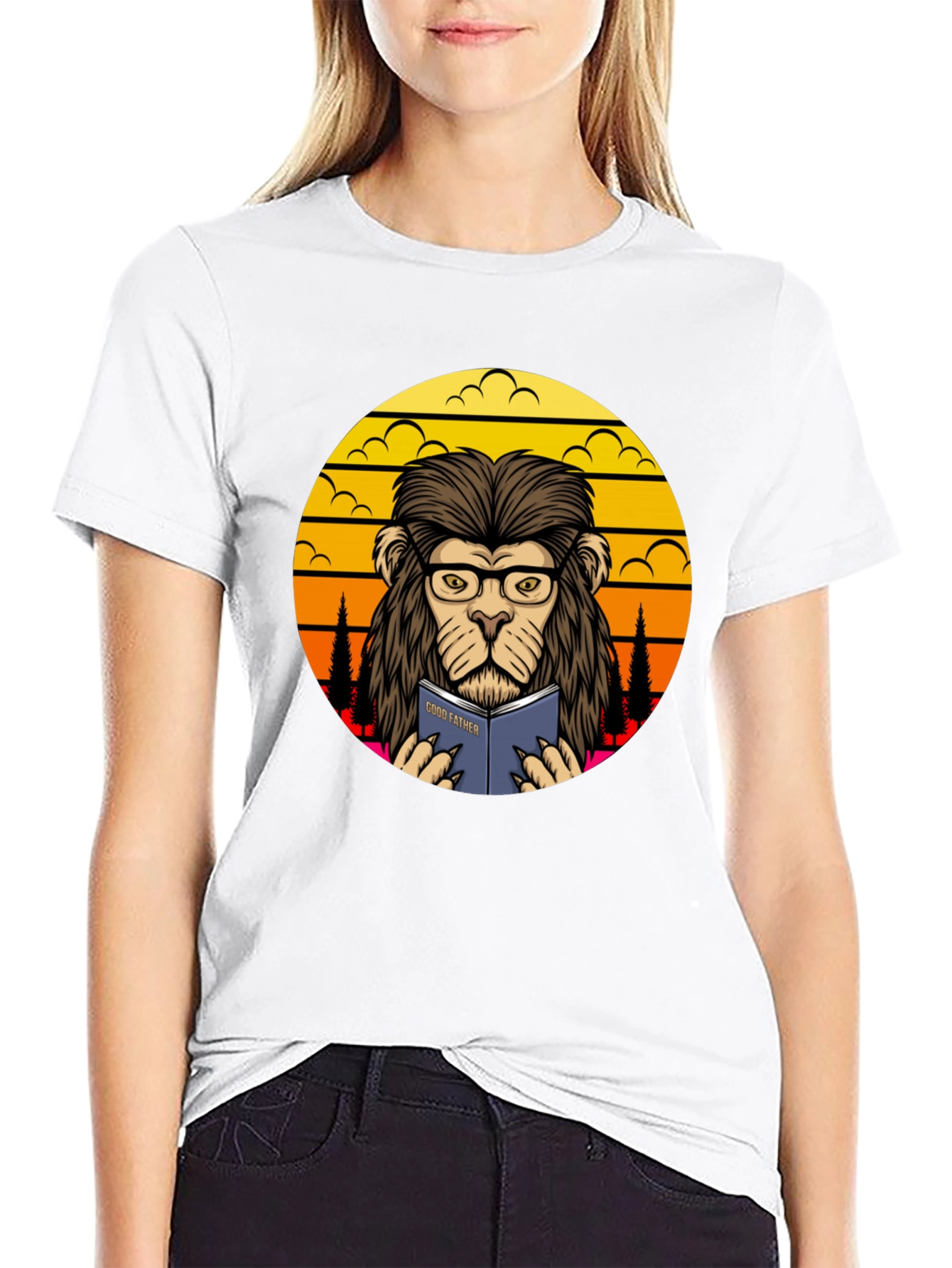 Black Lion Godfather Book T-Shirt view 9