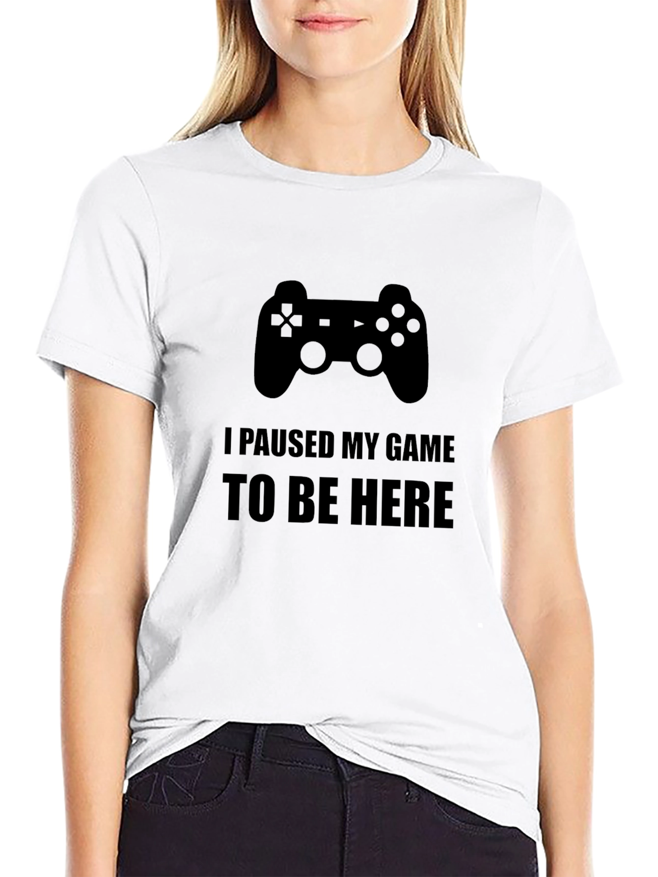 Black Gamer T-Shirt - I Paused My Game To Be Here view 9