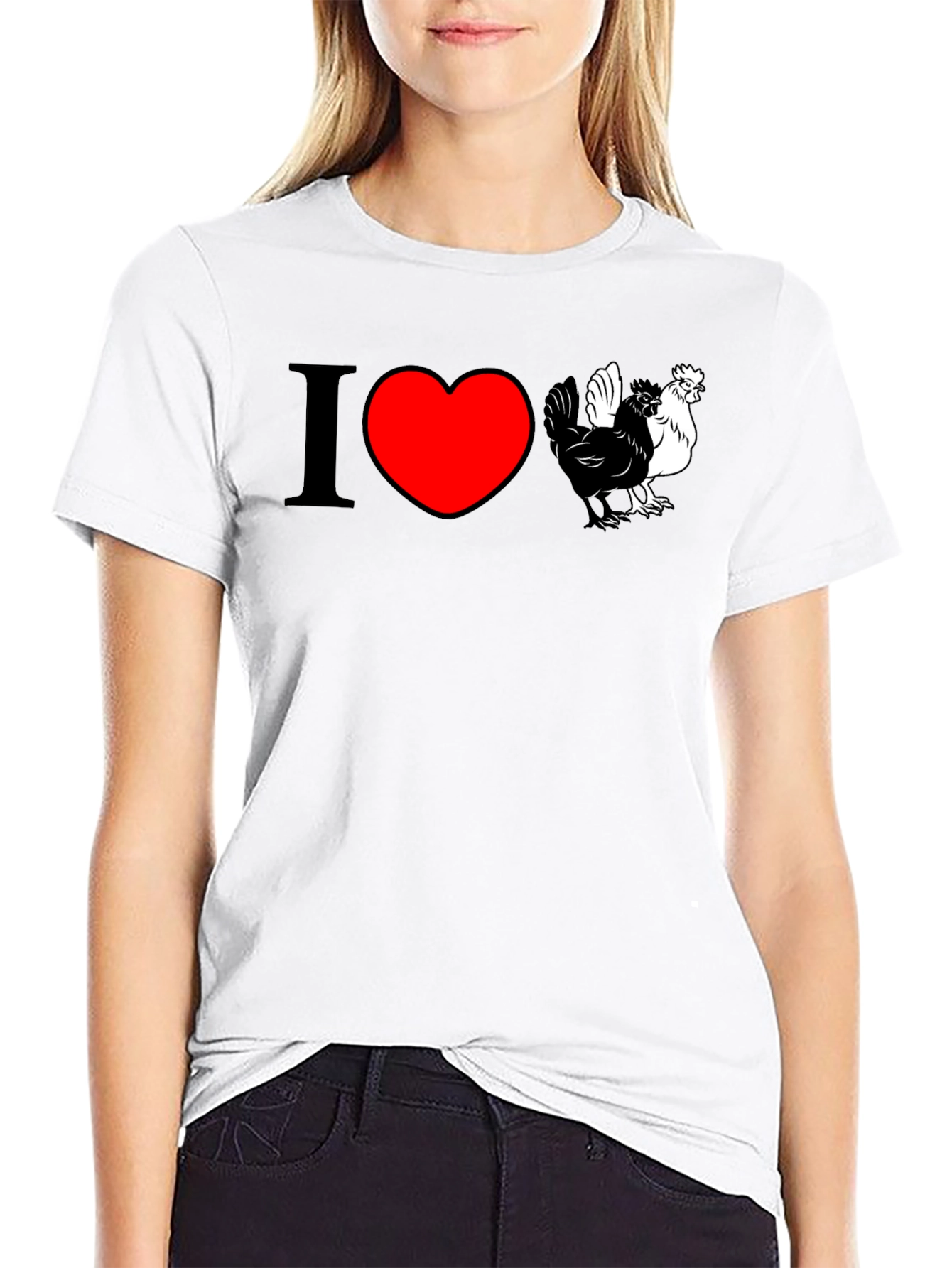 I Heart Chickens T-Shirt - Cute Farm Animal Tee - 9