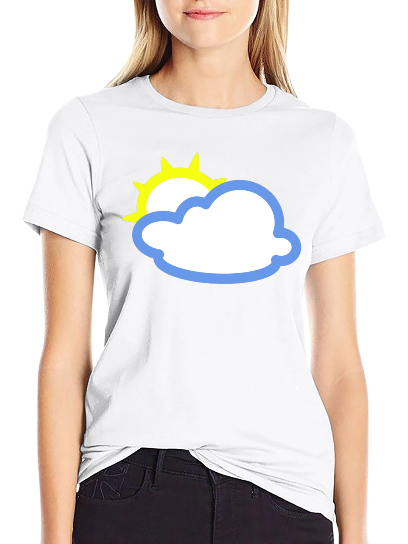 Black Black Tee with Sun and Cloud Graphic view 9