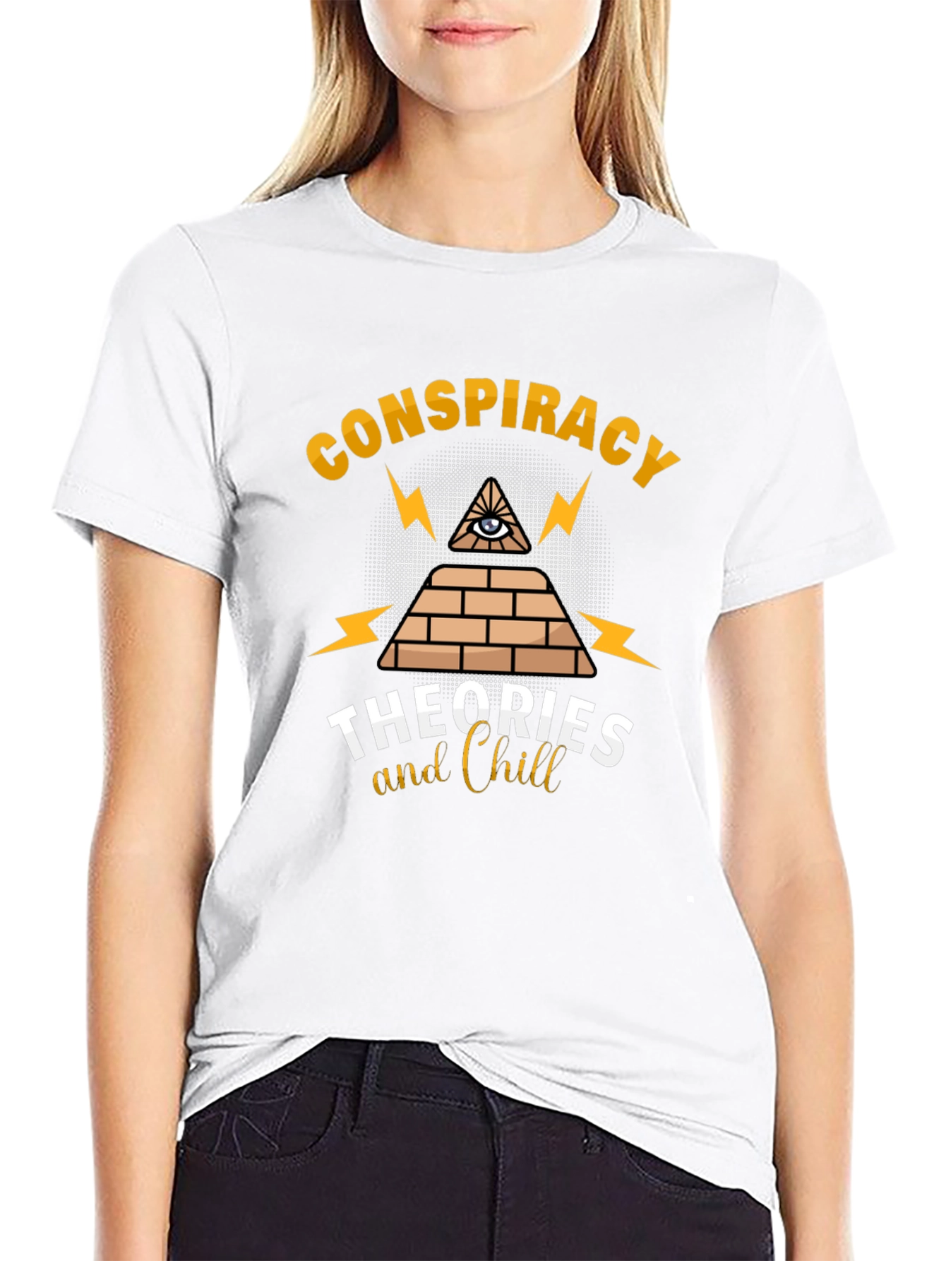 Black Conspiracy Theories & Chill Graphic T-Shirt view 9