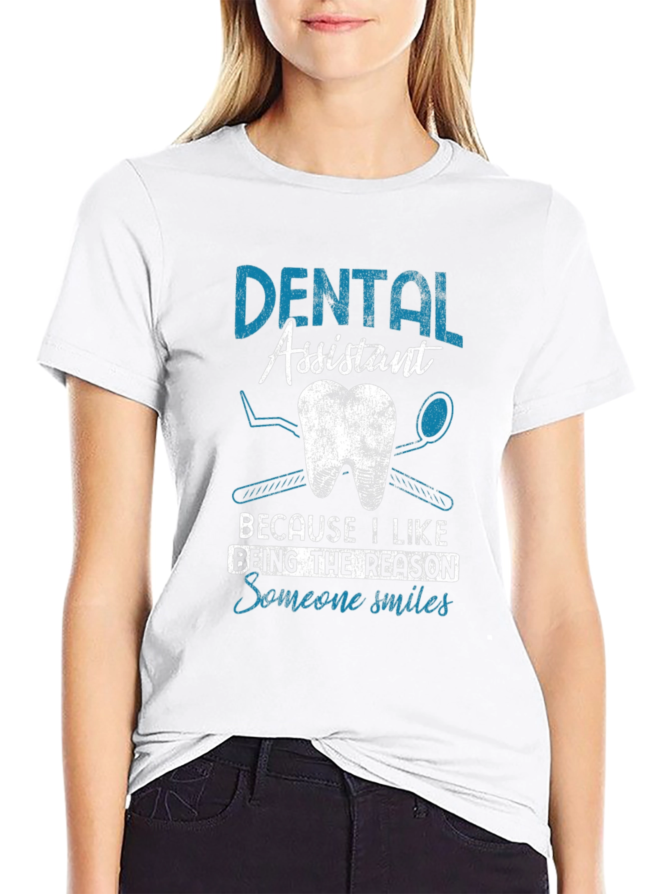 Black Dental Assistant Smile T-Shirt view 9