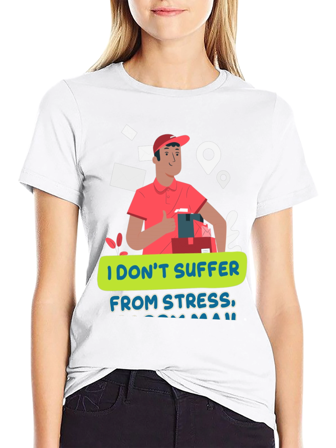 Black Funny Delivery Driver T-Shirt - No Stress Zone view 9