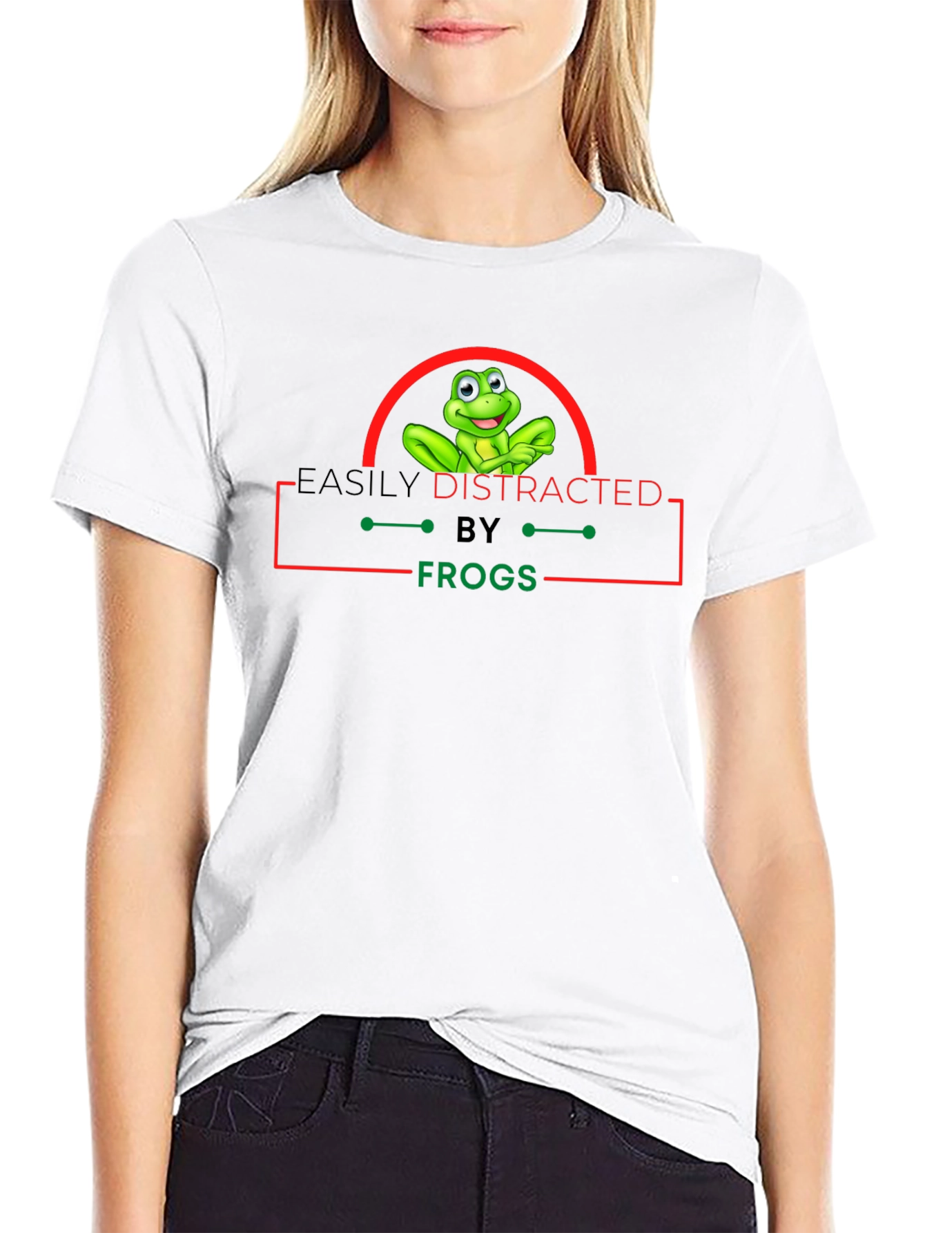 Black Easily Distracted by Frogs Graphic Tee view 9