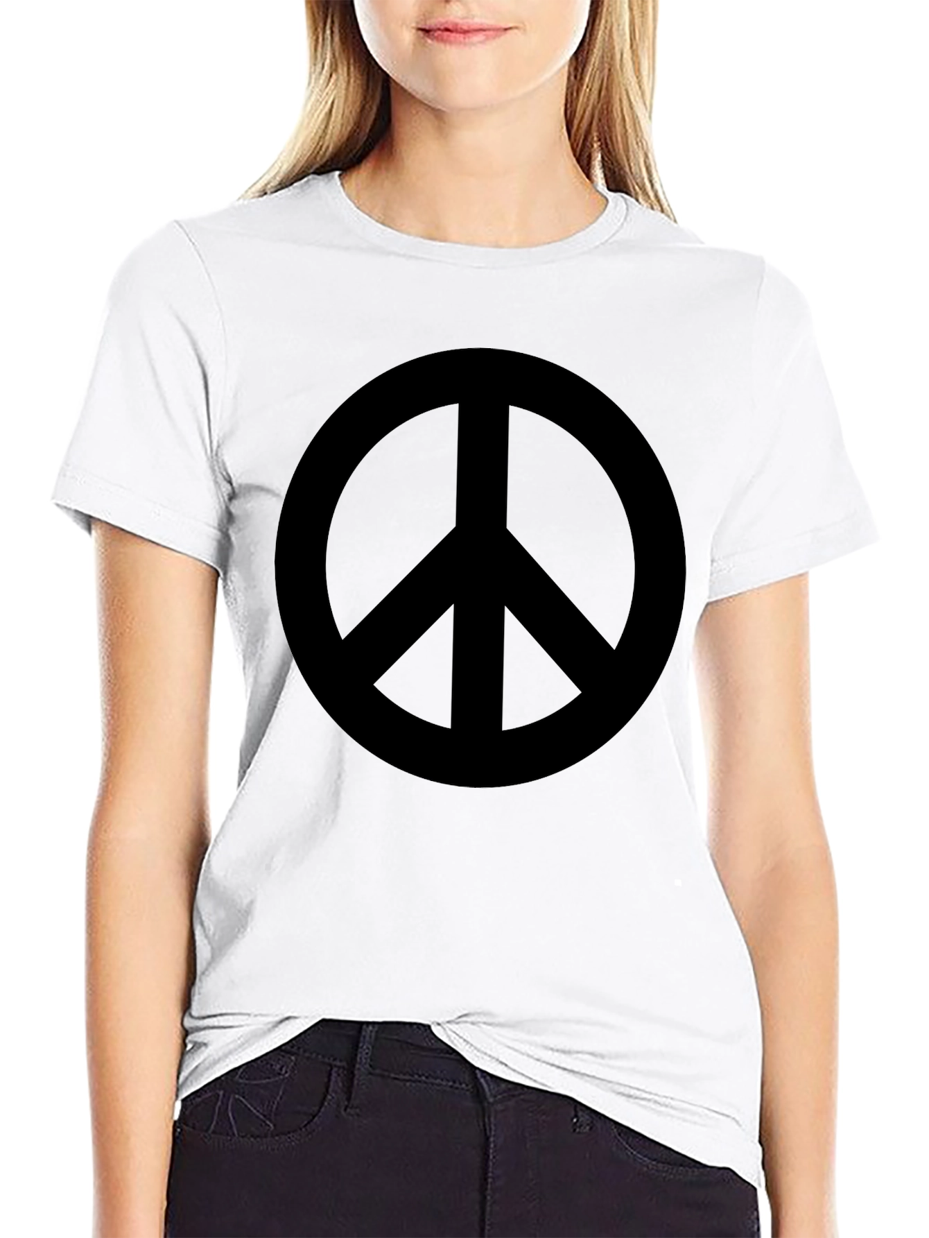 Black Peace Sign Graphic T-Shirt - Black view 9