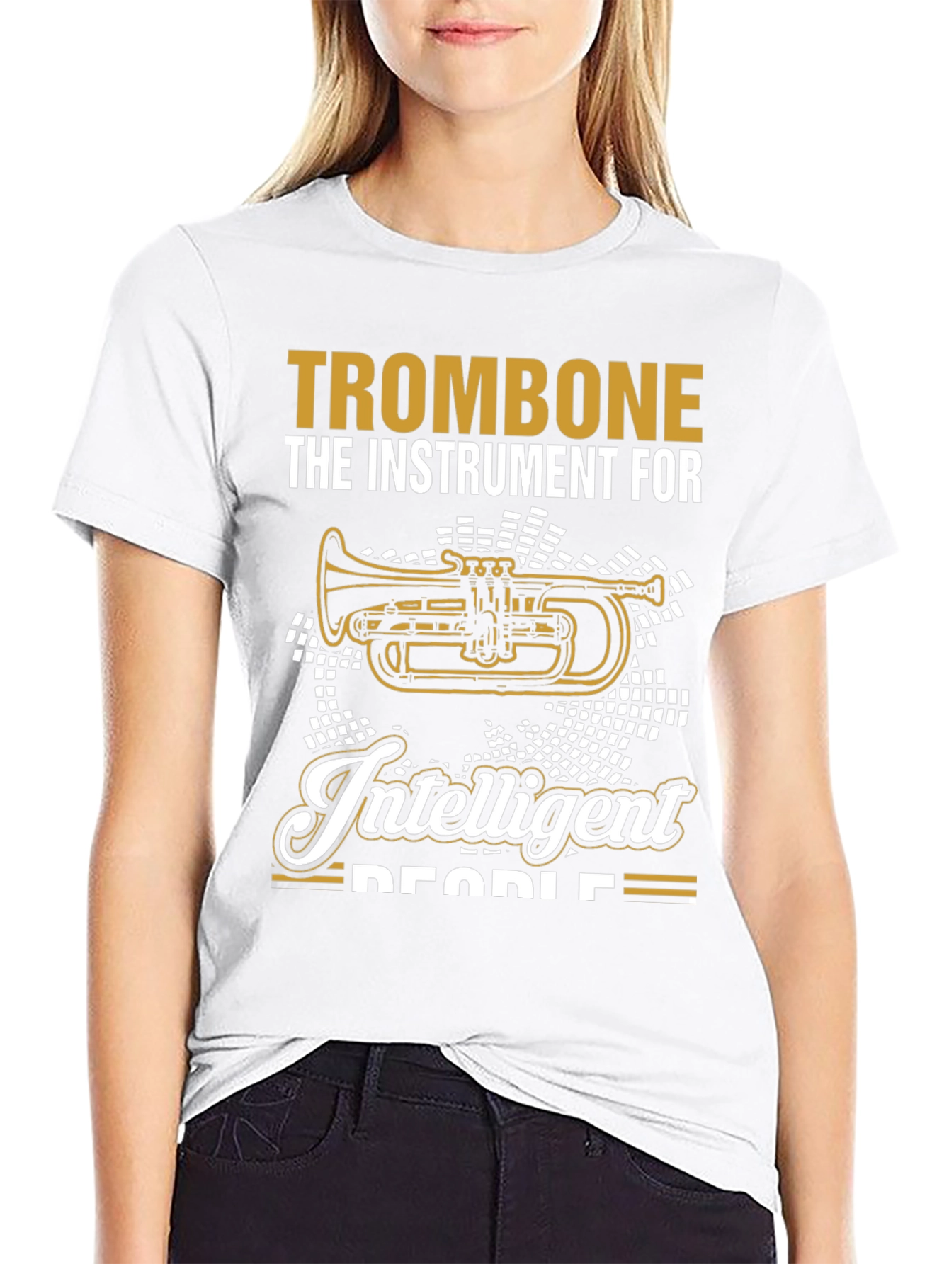 Black Trombone for Intelligent People T-Shirt view 9