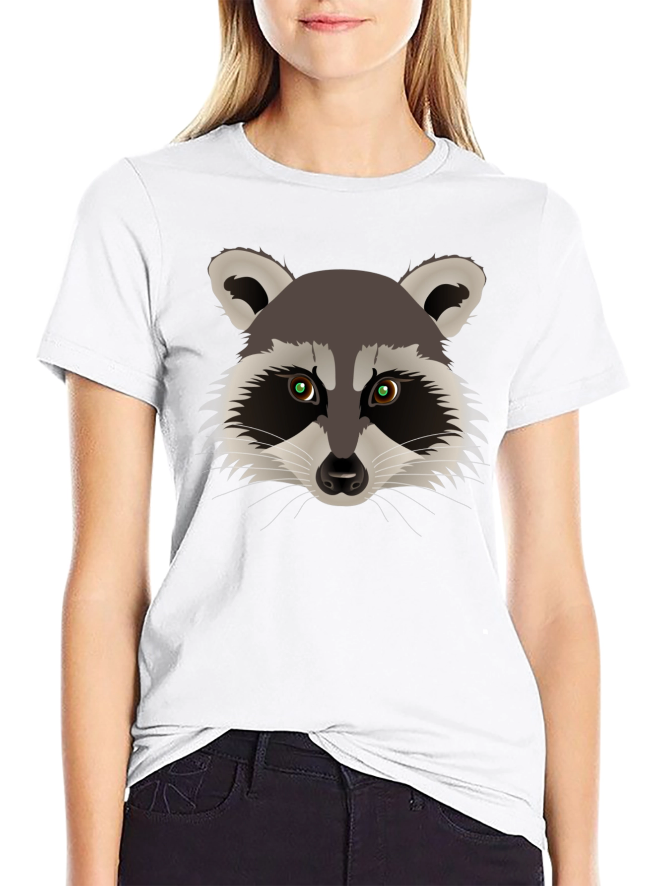 Black Raccoon Graphic Tee -  Unisex Black Cotton T-Shirt view 9