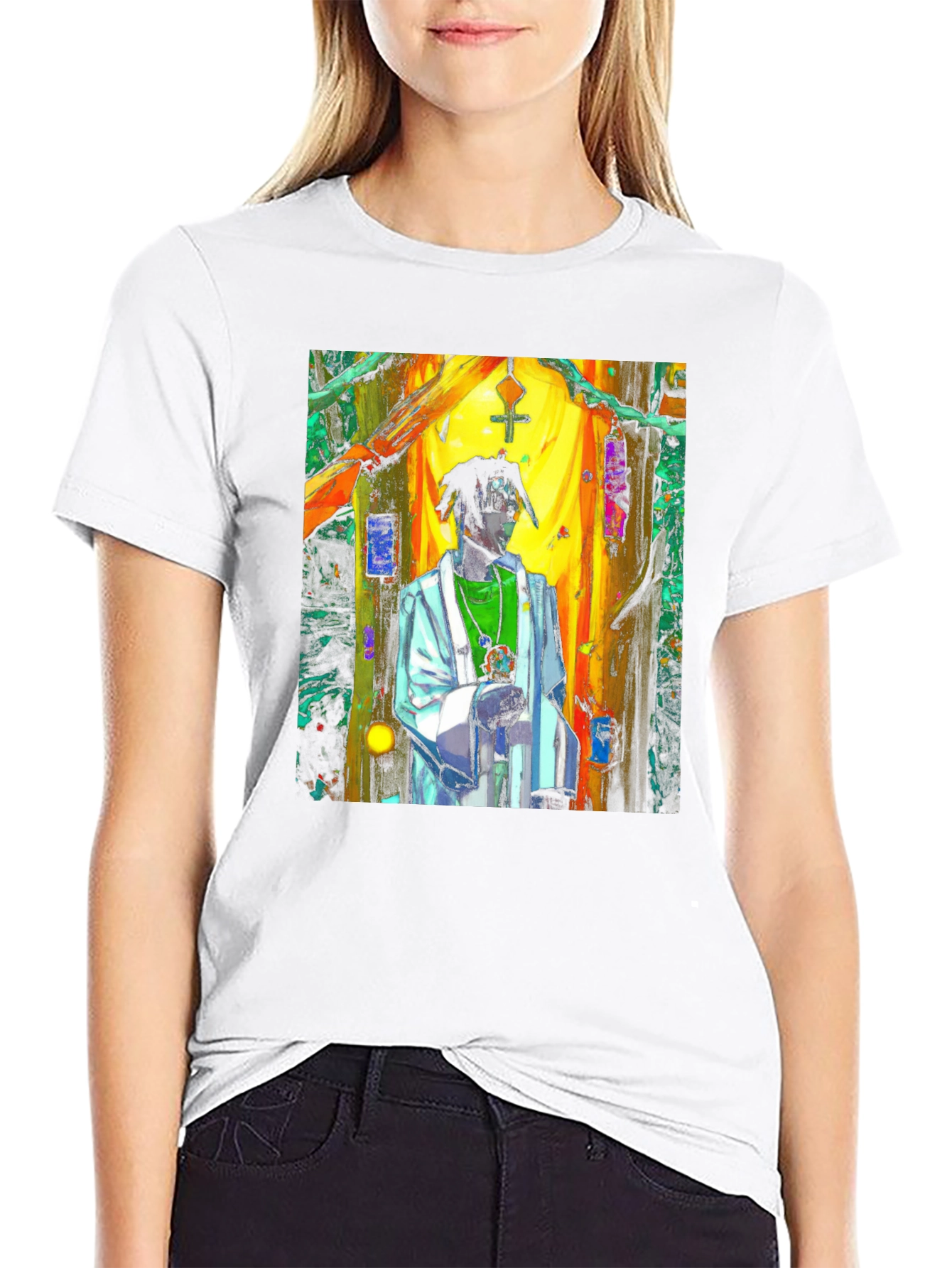 Black Abstract Priest Black T-Shirt Unique Art view 9