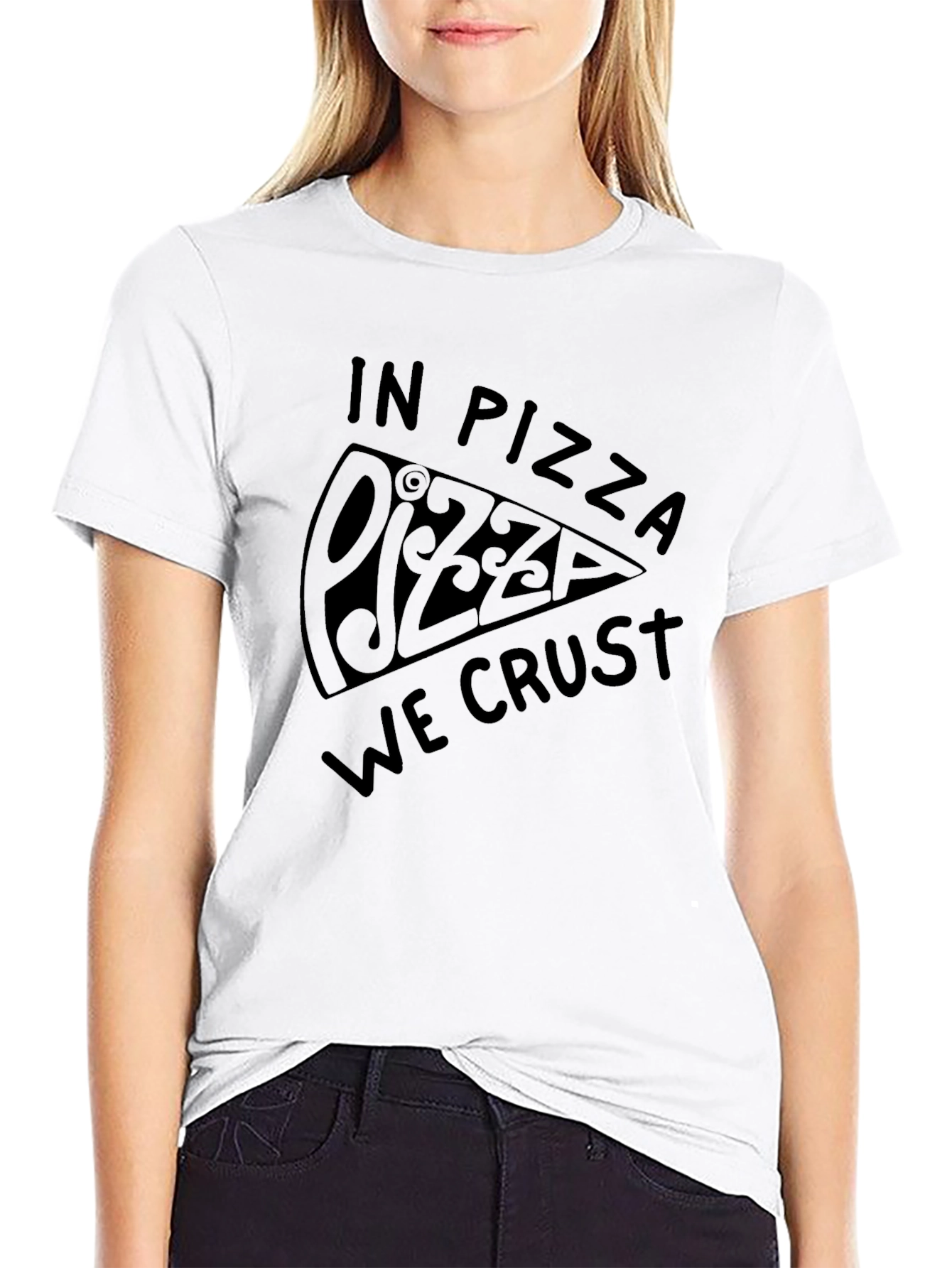 Black Pizza We Crust Graphic Tee - Black view 9