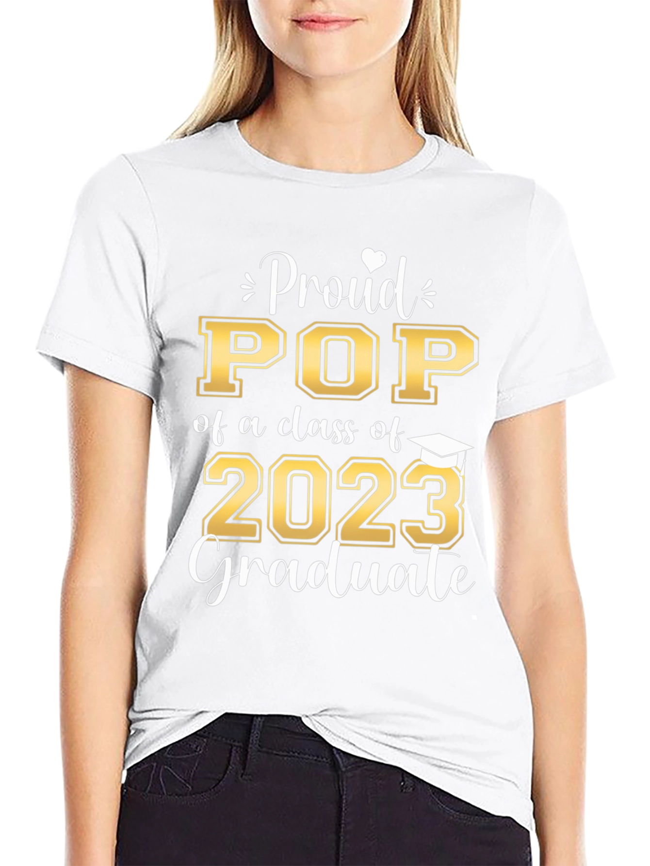 Black Proud Pop of a Class of 2023 Graduate T-Shirt view 9