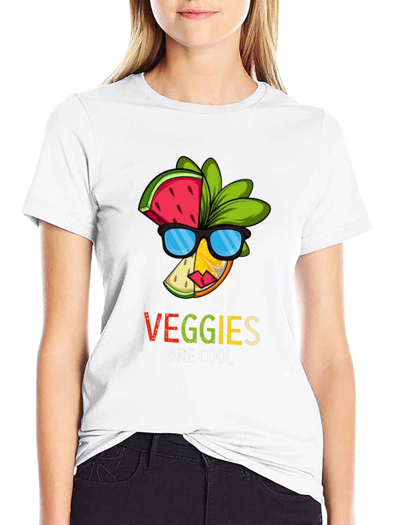 Black Cool Veggies T-Shirt view 9