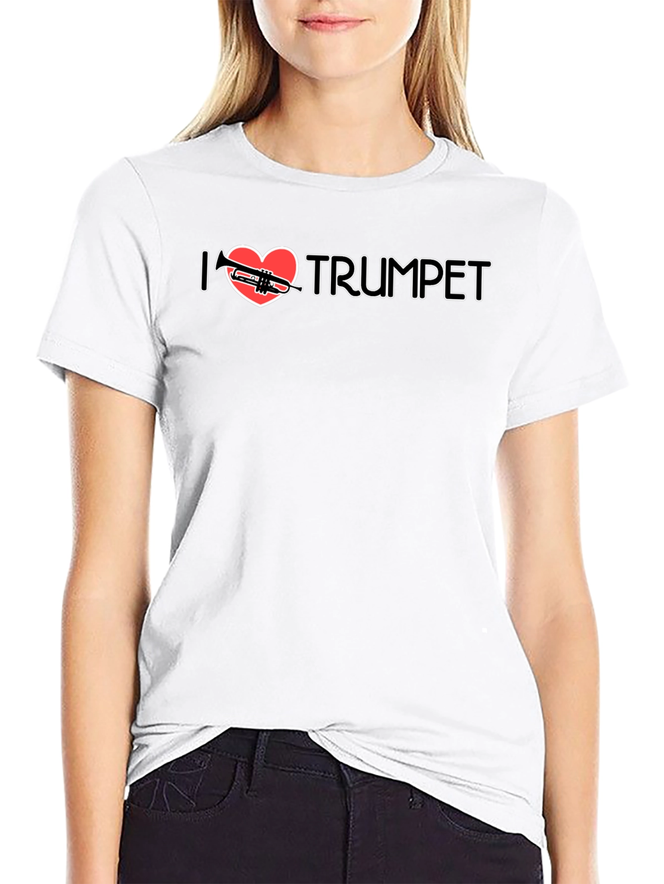 Black I Heart Trumpet Graphic T-Shirt - Musician Tee view 9