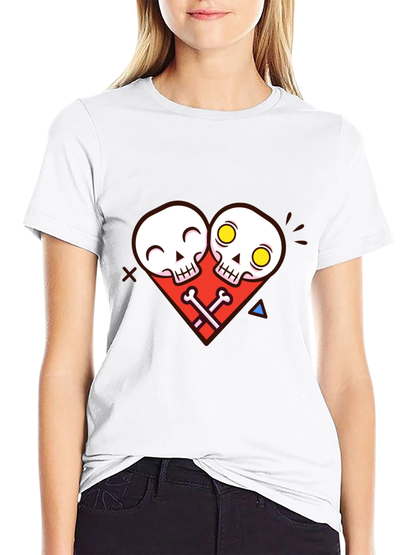 Black Skull Heart Graphic Tee - Unique Edgy Style view 9
