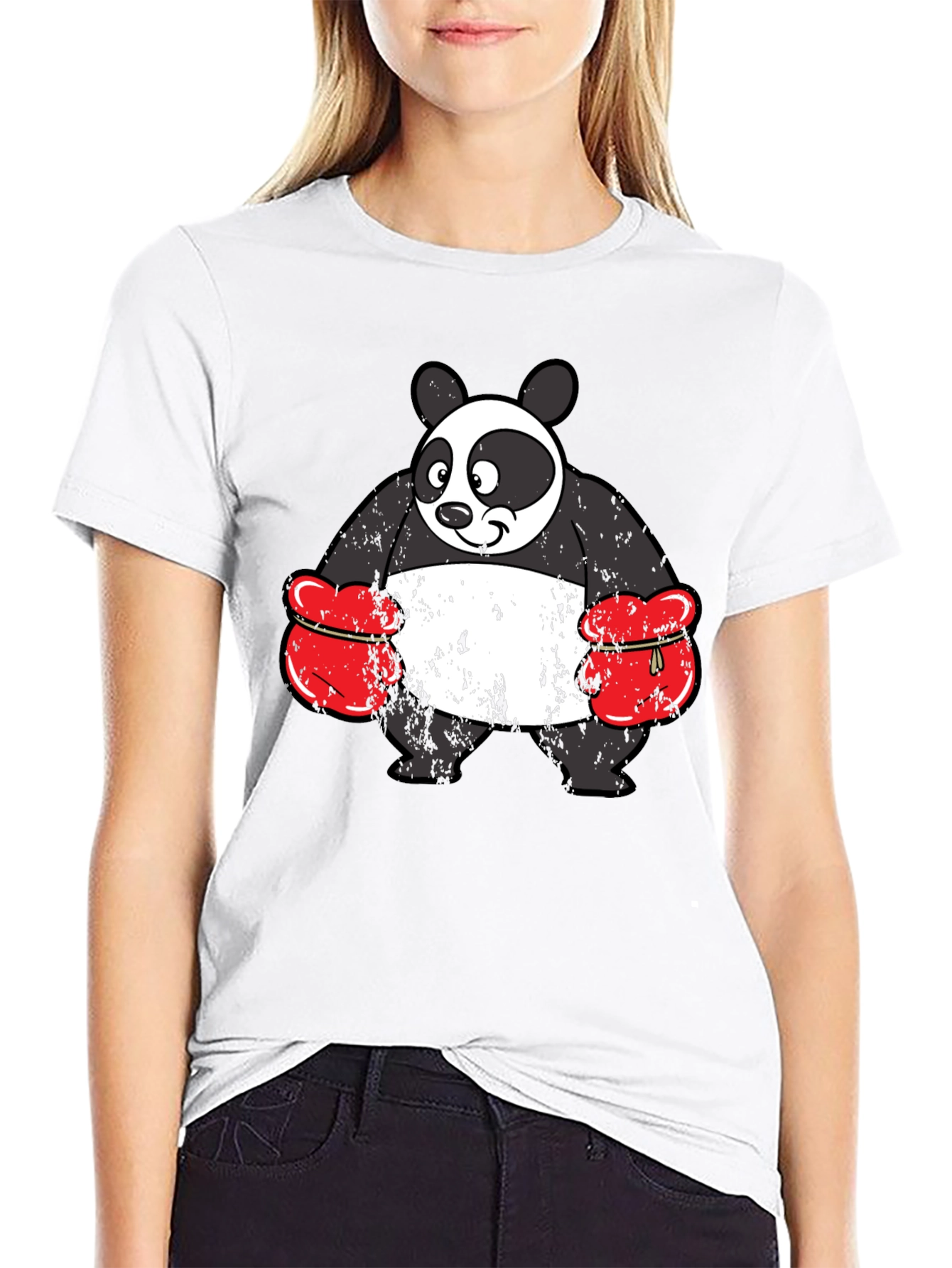 Black Panda Boxer Graphic Tee - Funny Novelty Shirt view 9