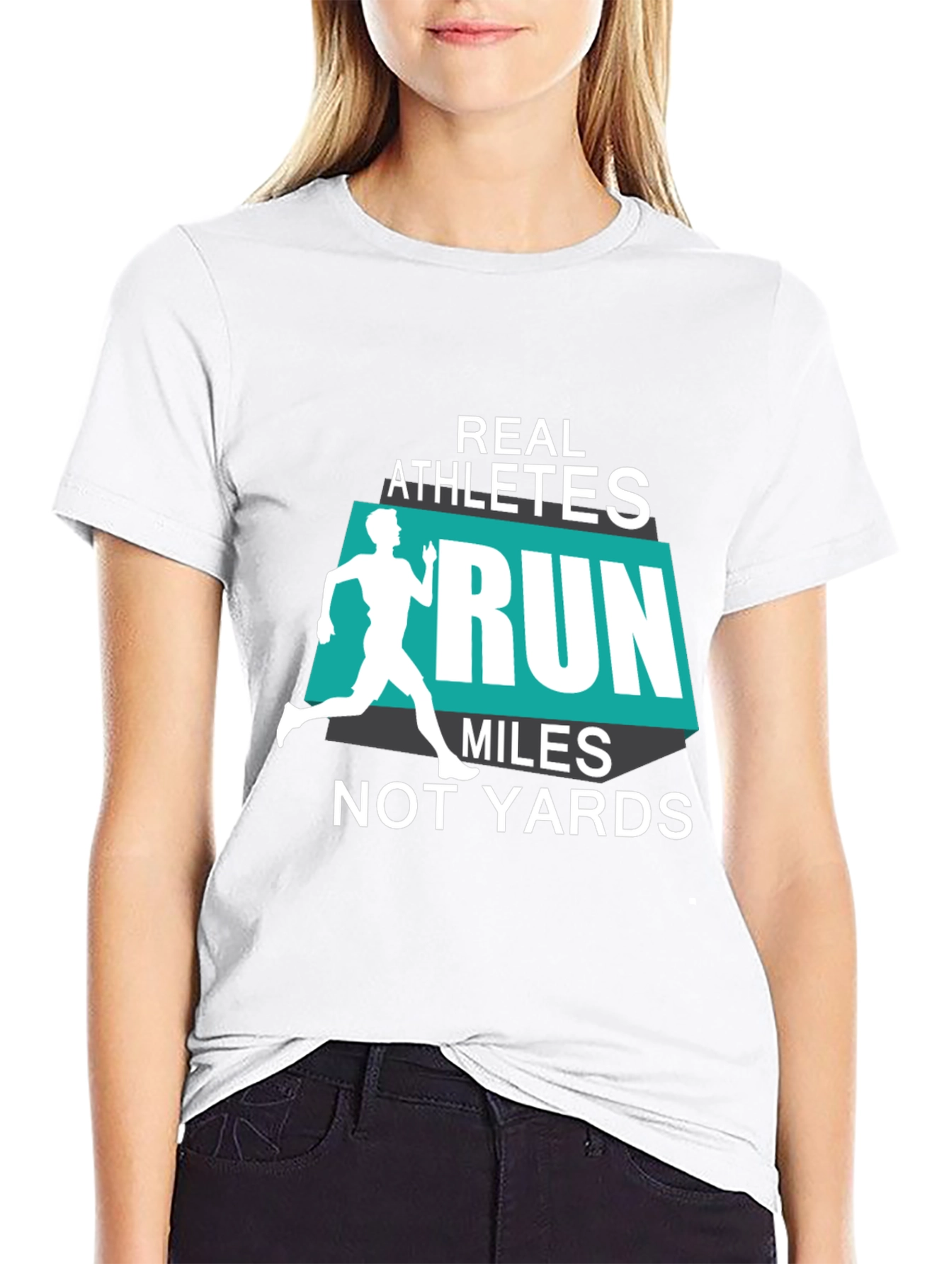 Black Real Athletes Run Miles T-Shirt view 9