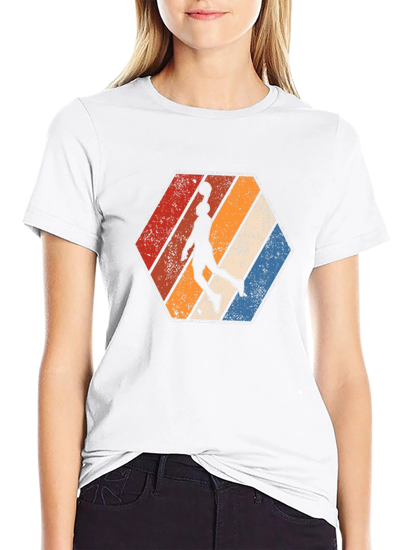 Black Retro Basketball Dunker Graphic T-Shirt view 9