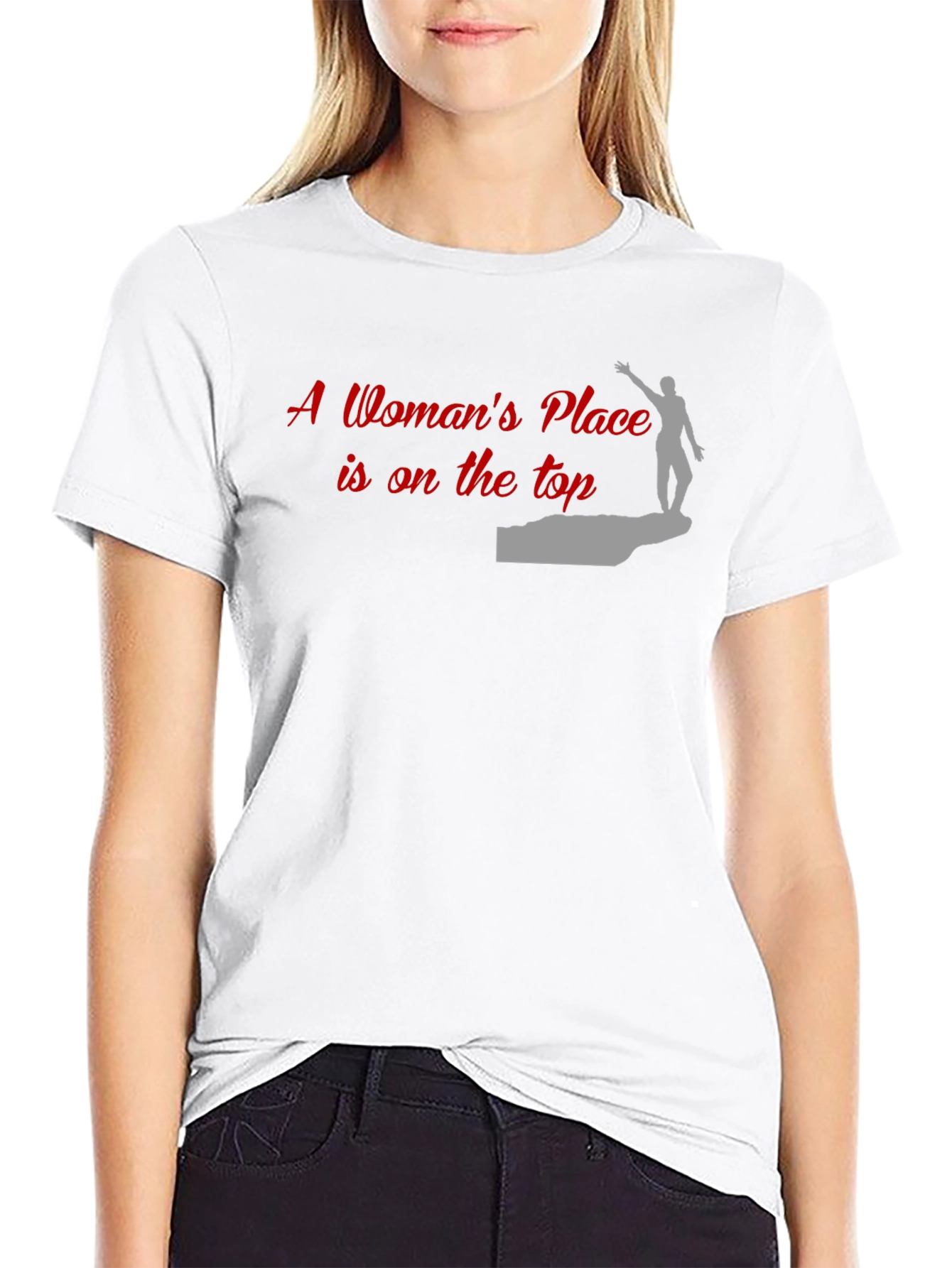 Black Empowered Woman T-Shirt: 'A Woman's Place is on the Top' view 9