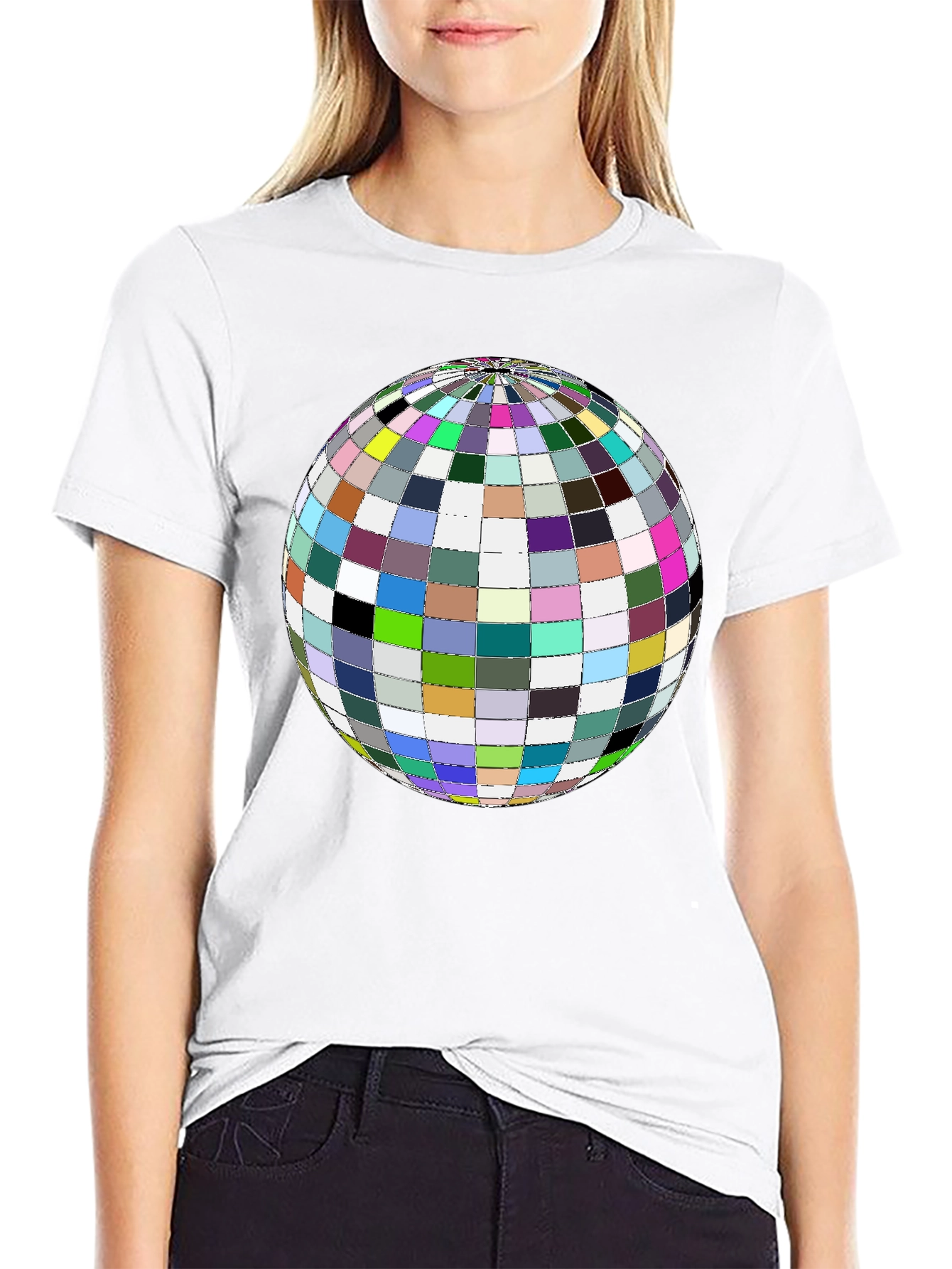 Colorful Globe Graphic Tee - Black Unisex Shirt - 9