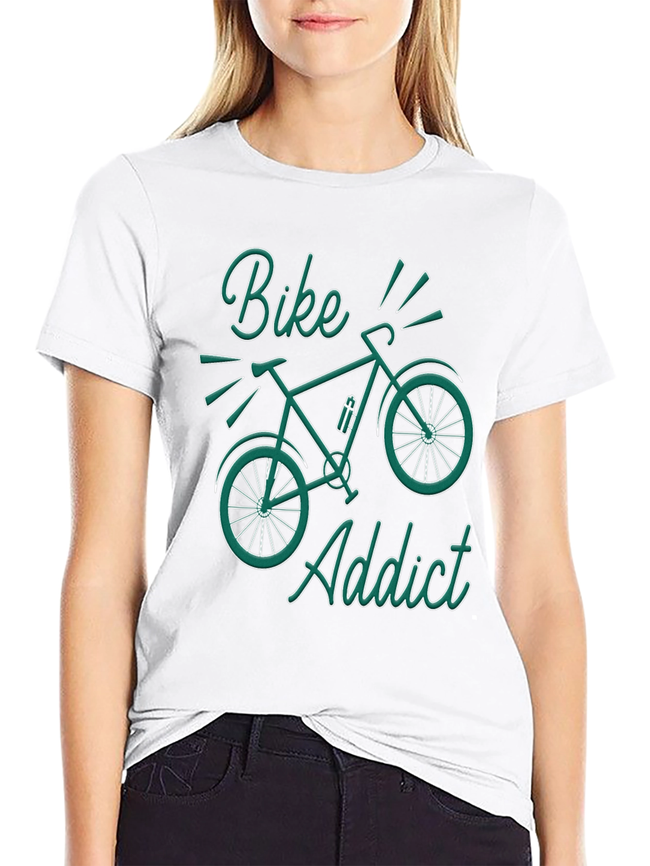 Black Bike Addict Graphic T-Shirt - Black view 9