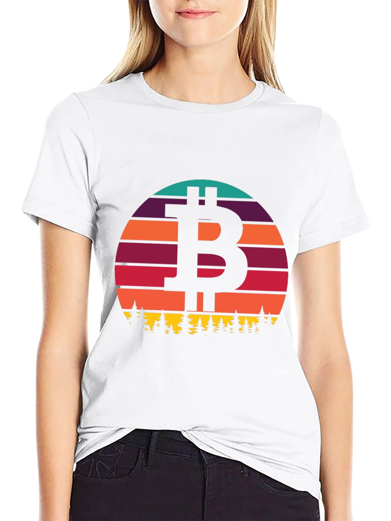 Black Bitcoin Sunset T-Shirt - Crypto Style view 9