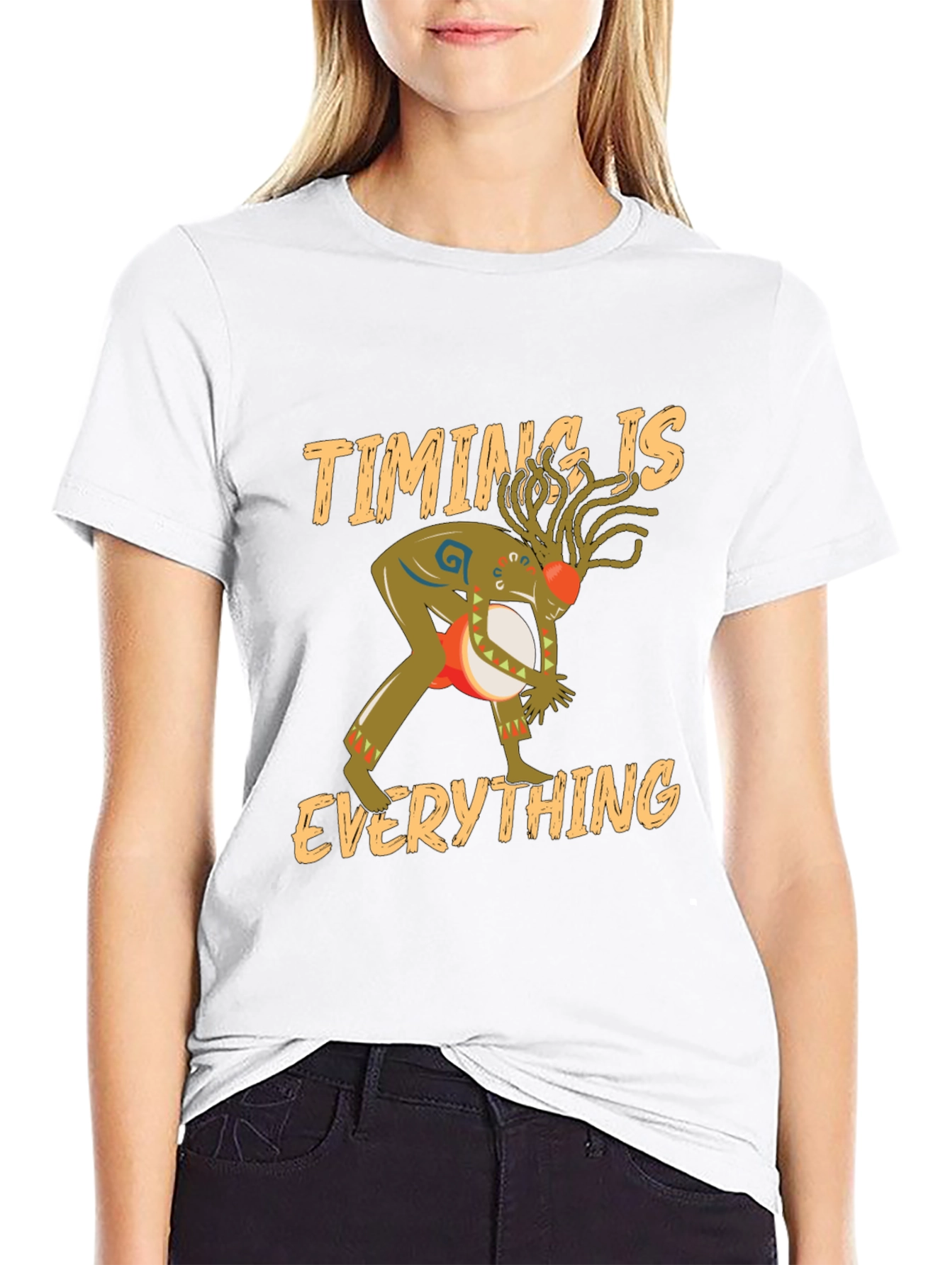 Black Timing Is Everything Black Graphic Tee view 9