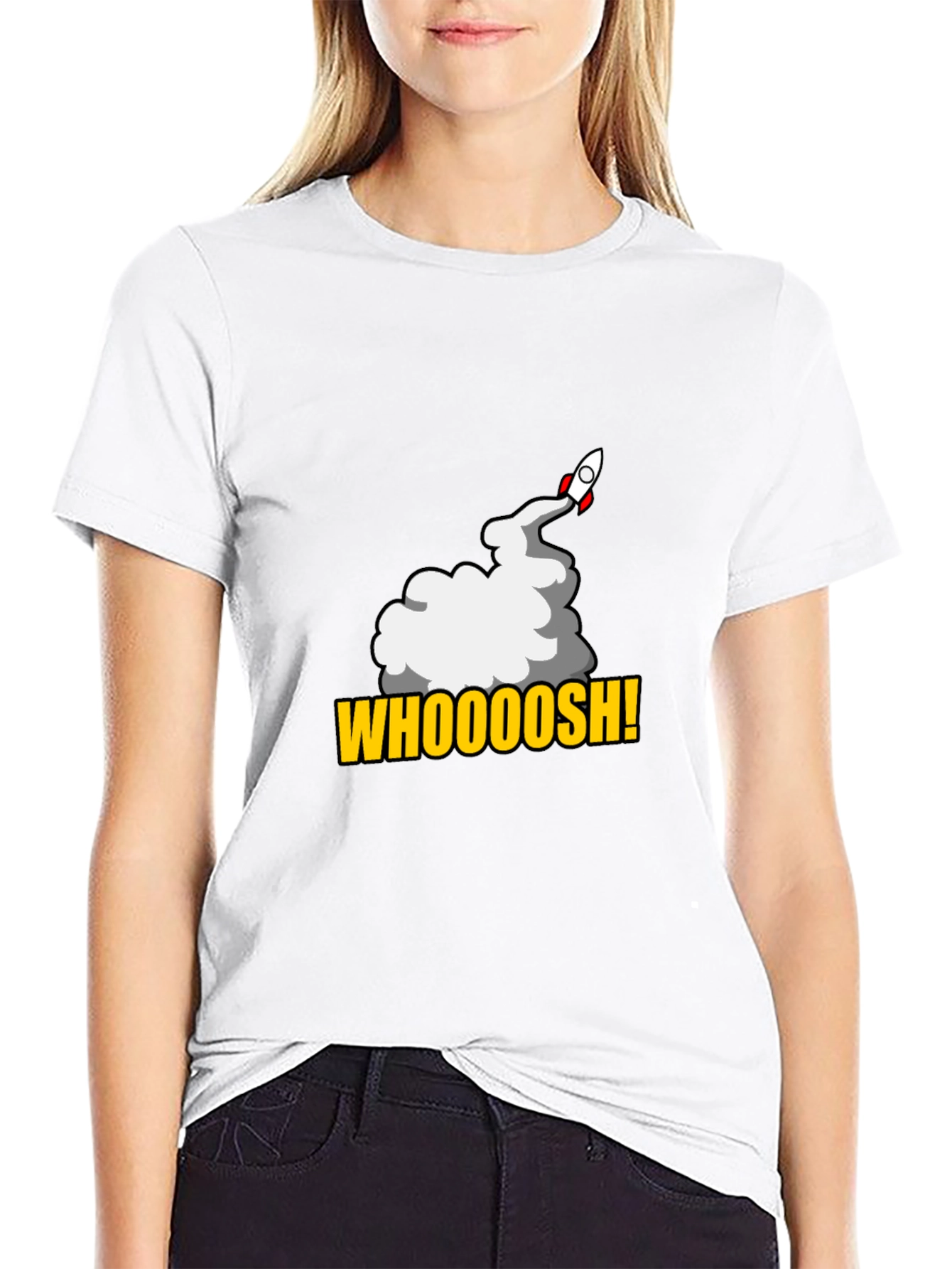 Black Whoooosh! Rocket Launch T-Shirt - Black, Graphic Tee view 9