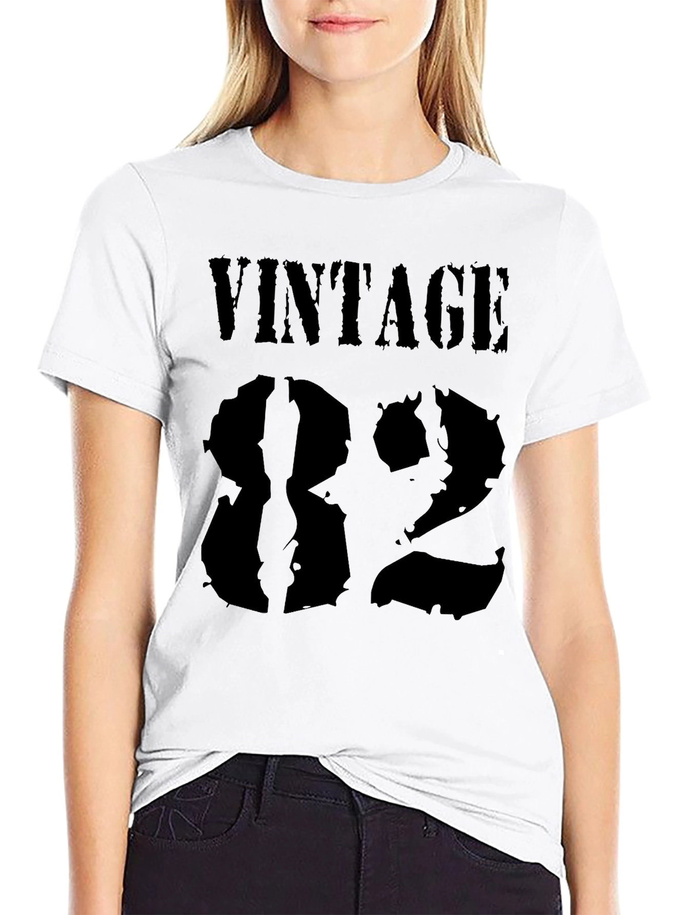 Black Vintage 82 Graphic T-Shirt - Classic Black Tee view 9