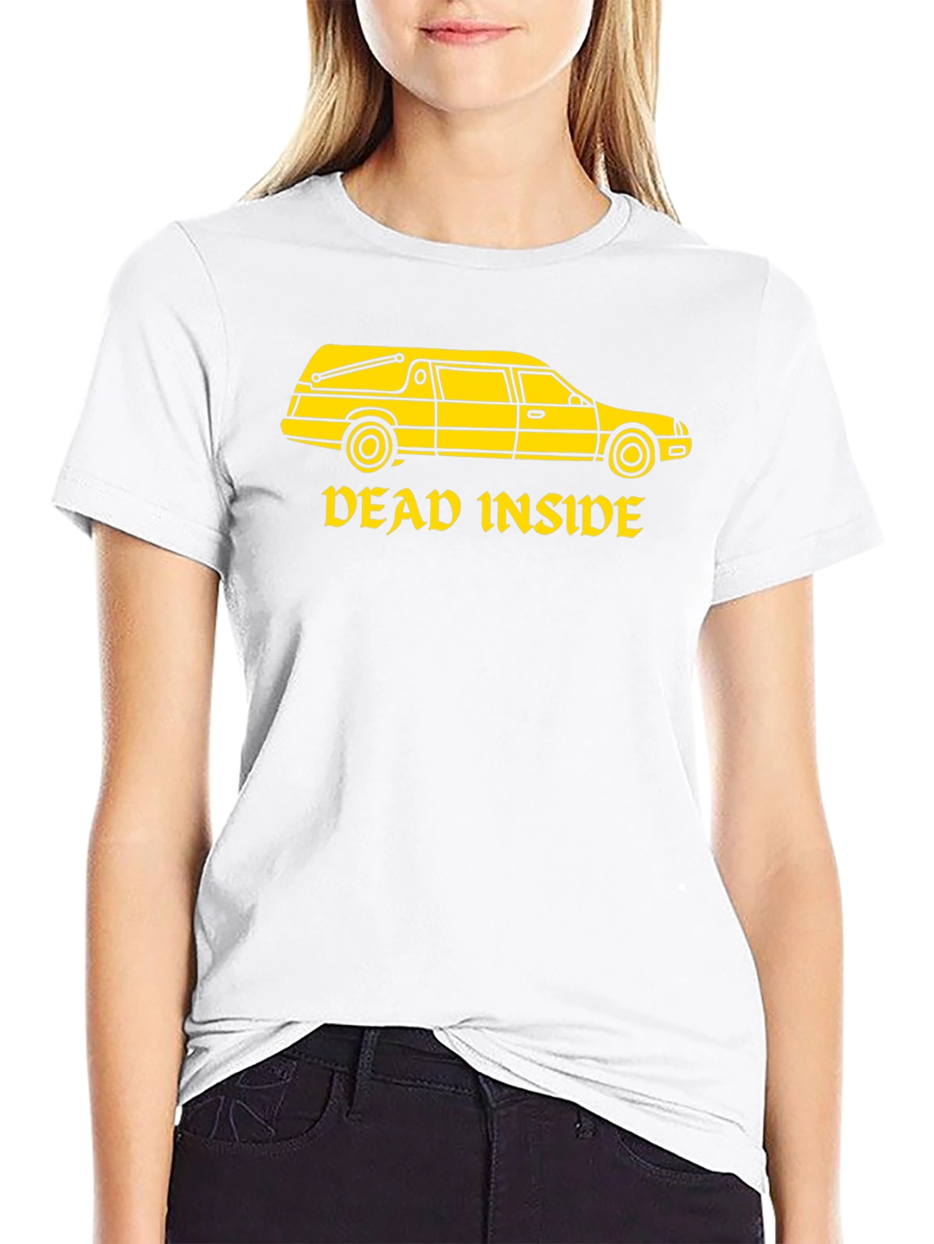 Black Dead Inside Hearse T-Shirt - Dark Humor view 9