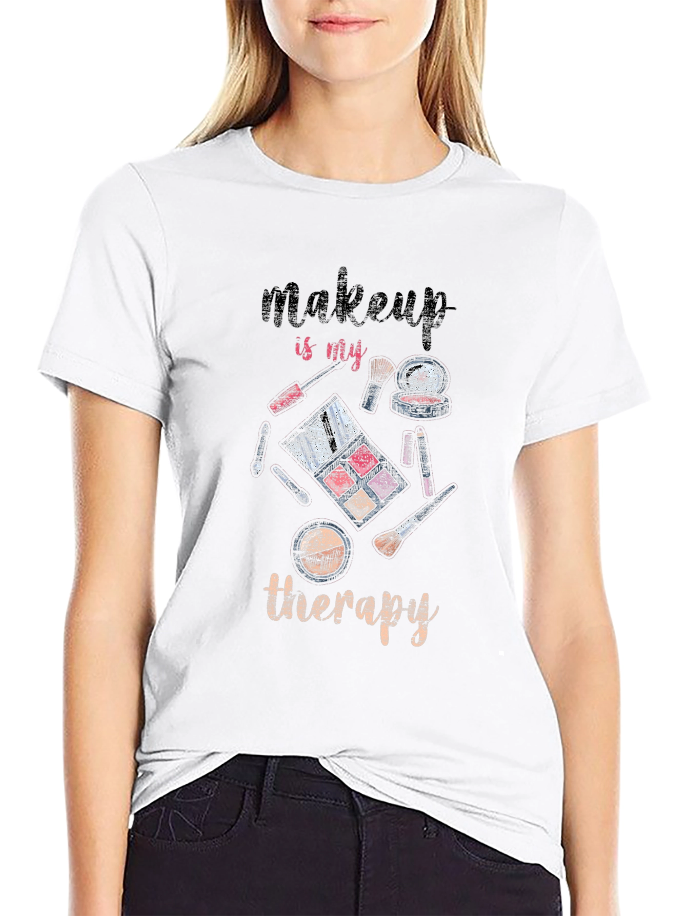 Black Makeup is My Therapy Graphic T-Shirt view 9