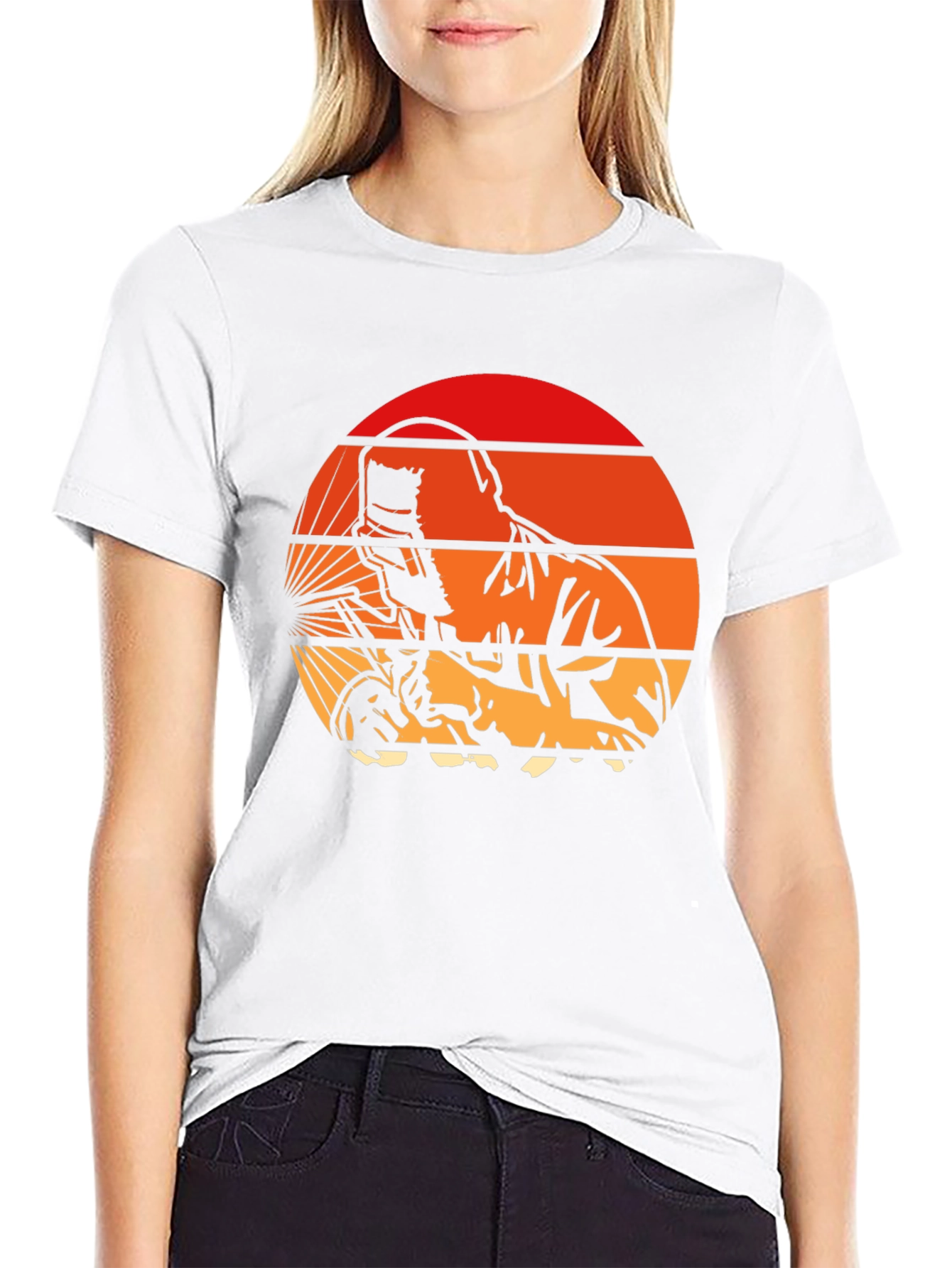 Black Welder Sunset T-Shirt - Vintage Style view 9